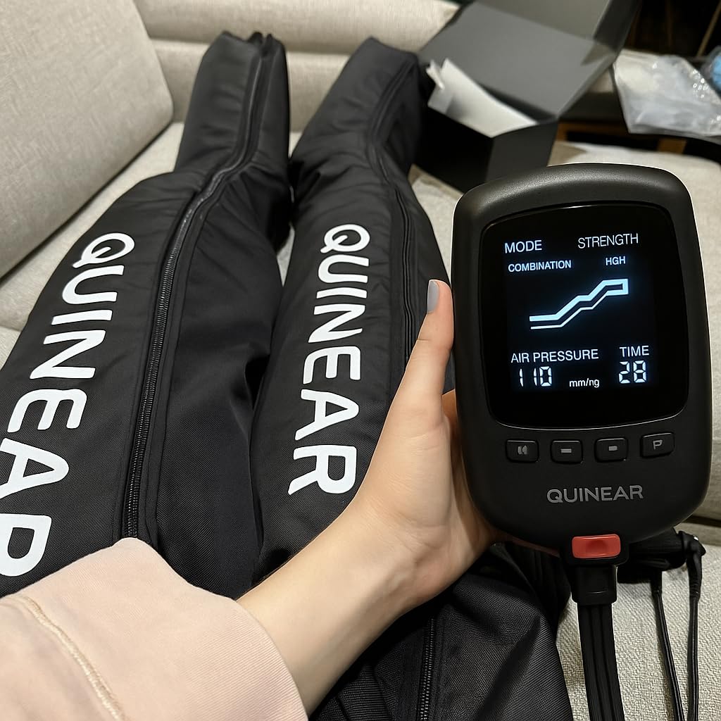 QUINEAR Air Compression Recovery System, Professional Sequential Device for Massage Therapy, Foot and Leg Recovery Boots to Improve Circulation for Athletes, FSA-HSA Eligible (Large) customer photo 2