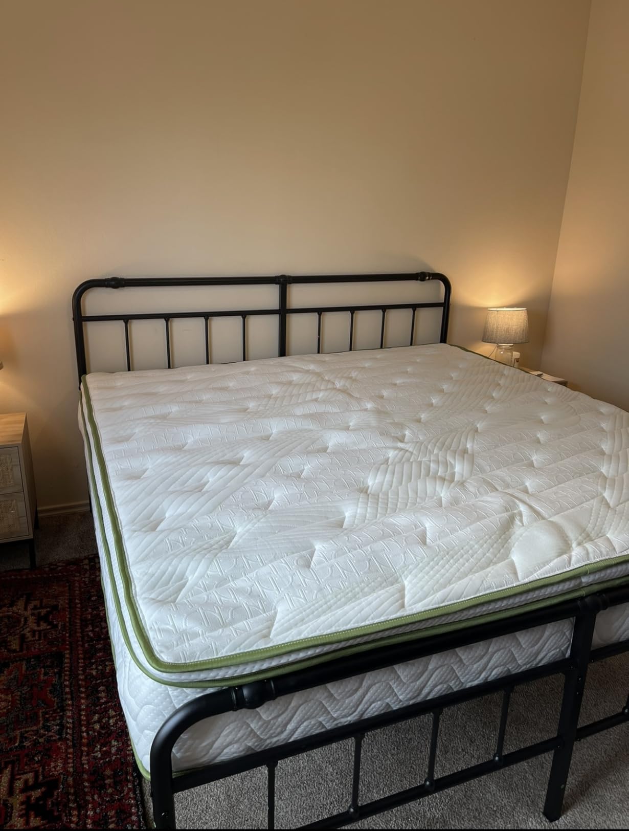 BOSRII Queen Size Bed Frame with Headboard and Footboard, 18 Inches High, 3500 Pounds Heavy Duty Metal Slats Support for Mattress, No Box Spring Needed, Noise-Free, Black customer photo 1