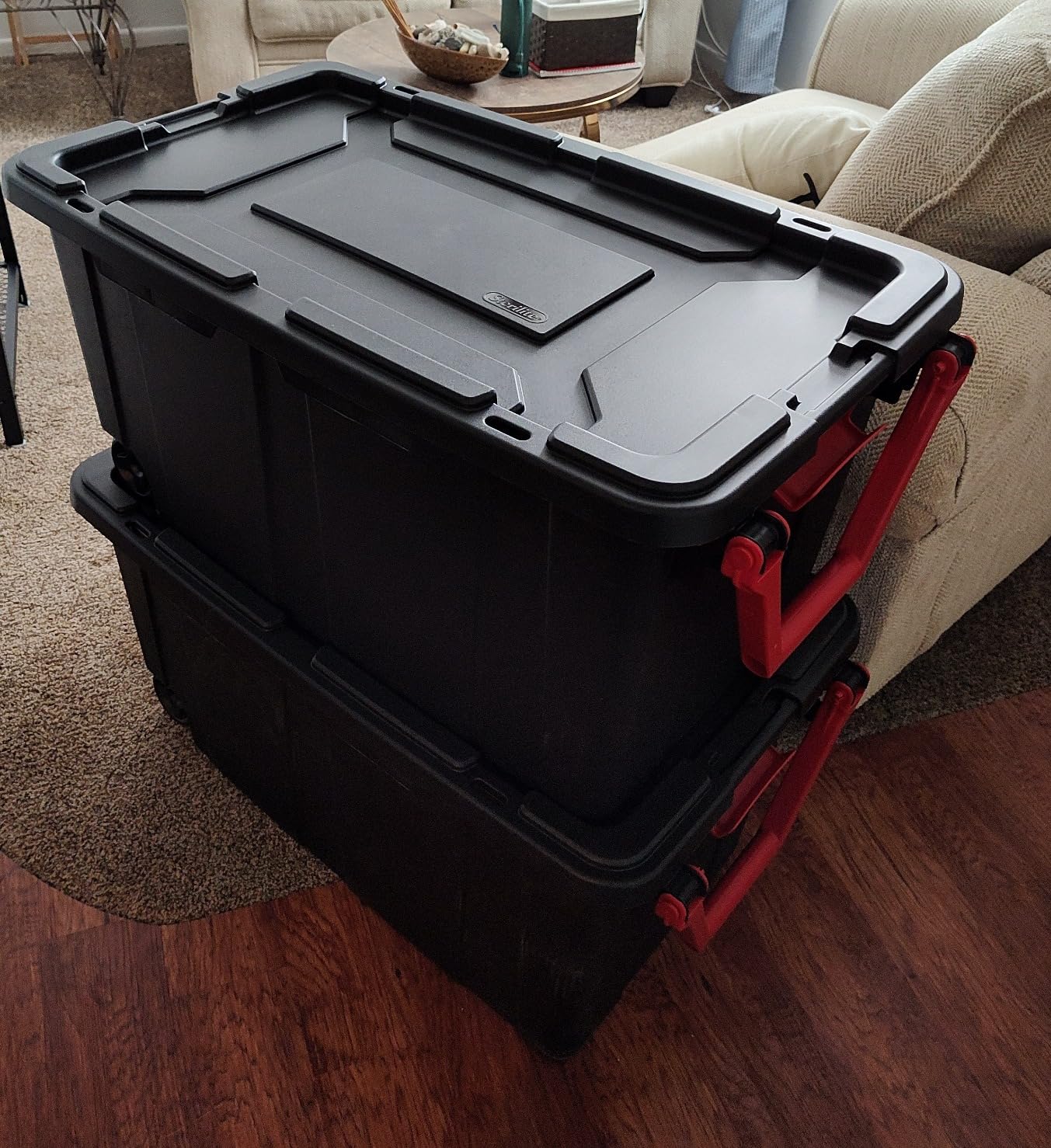 Sterilite Industrial Storage Tote w/Wheels for Garage, 40 Gallon, 4-Pack customer photo 2