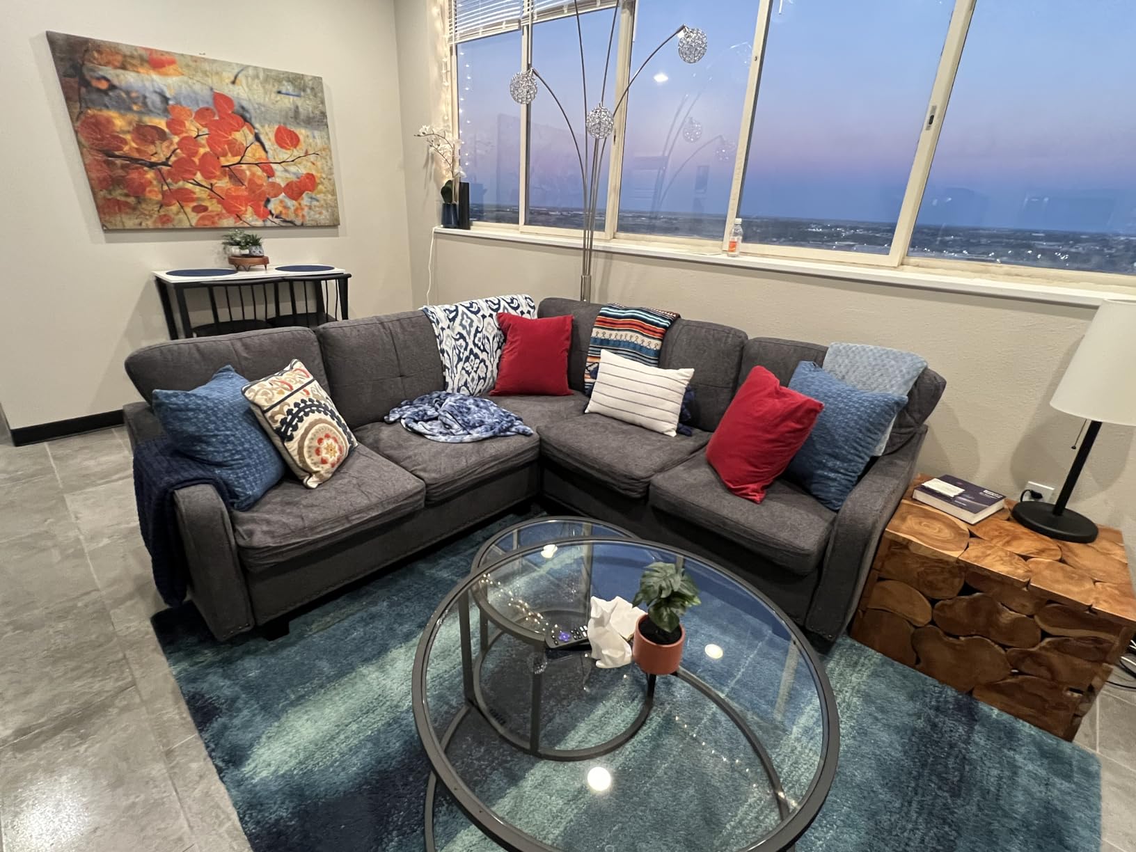 HONBAY Convertible Sectional Sofa L Shaped Couch,Dark Grey customer photo 1