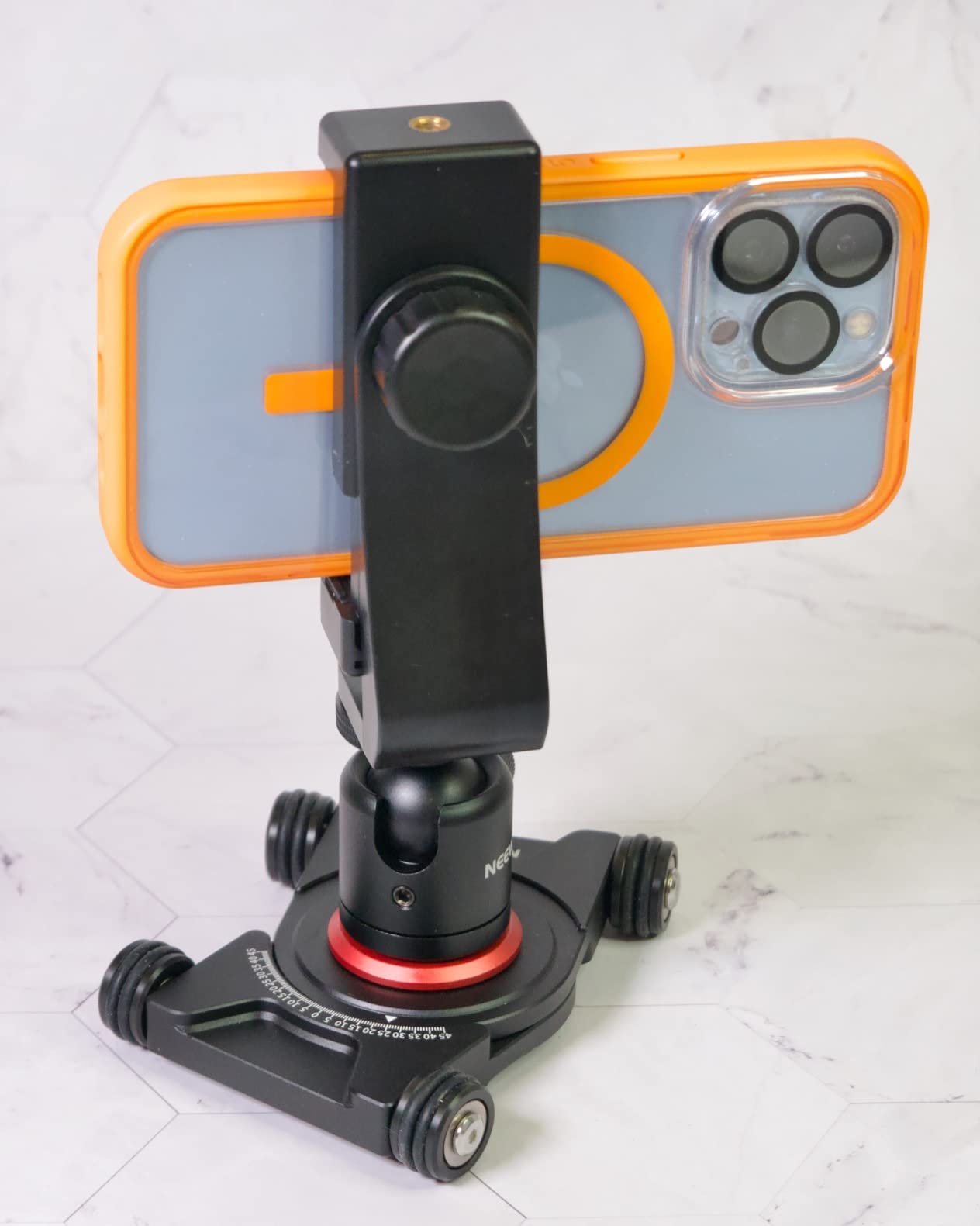 NEEWER Camera Slider Dolly with Ball Head & Phone Clamp, 4 Wheeled, SD001 customer photo 2