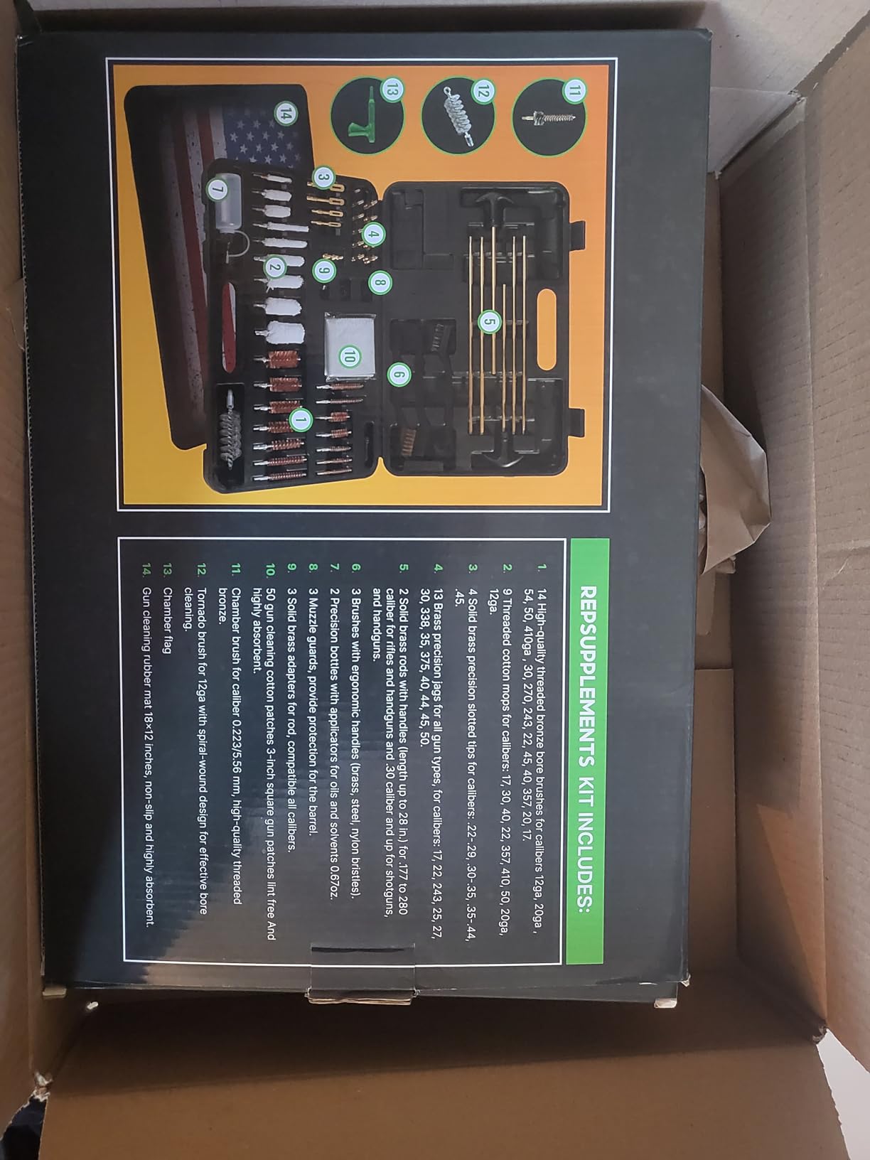 Universal Gun Cleaning Kit for All Guns - Portable Gun Cleaning Kits for Handguns and Rifles, Shotgun, Airsoft - Incl. Stainless Steel Rods, Brass Jags, Gun Cleaning Patches, Cleaning Swabs customer photo 2