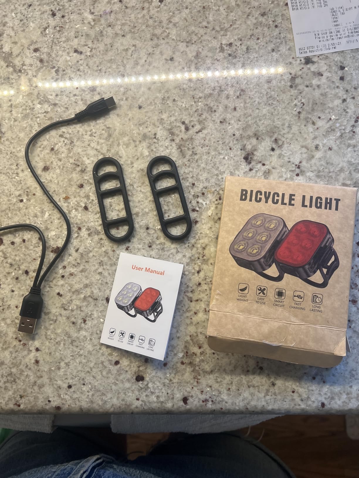 Zewdov Bike Lights for Night Riding, Rechargeable Bike Light Front and Back customer photo 2