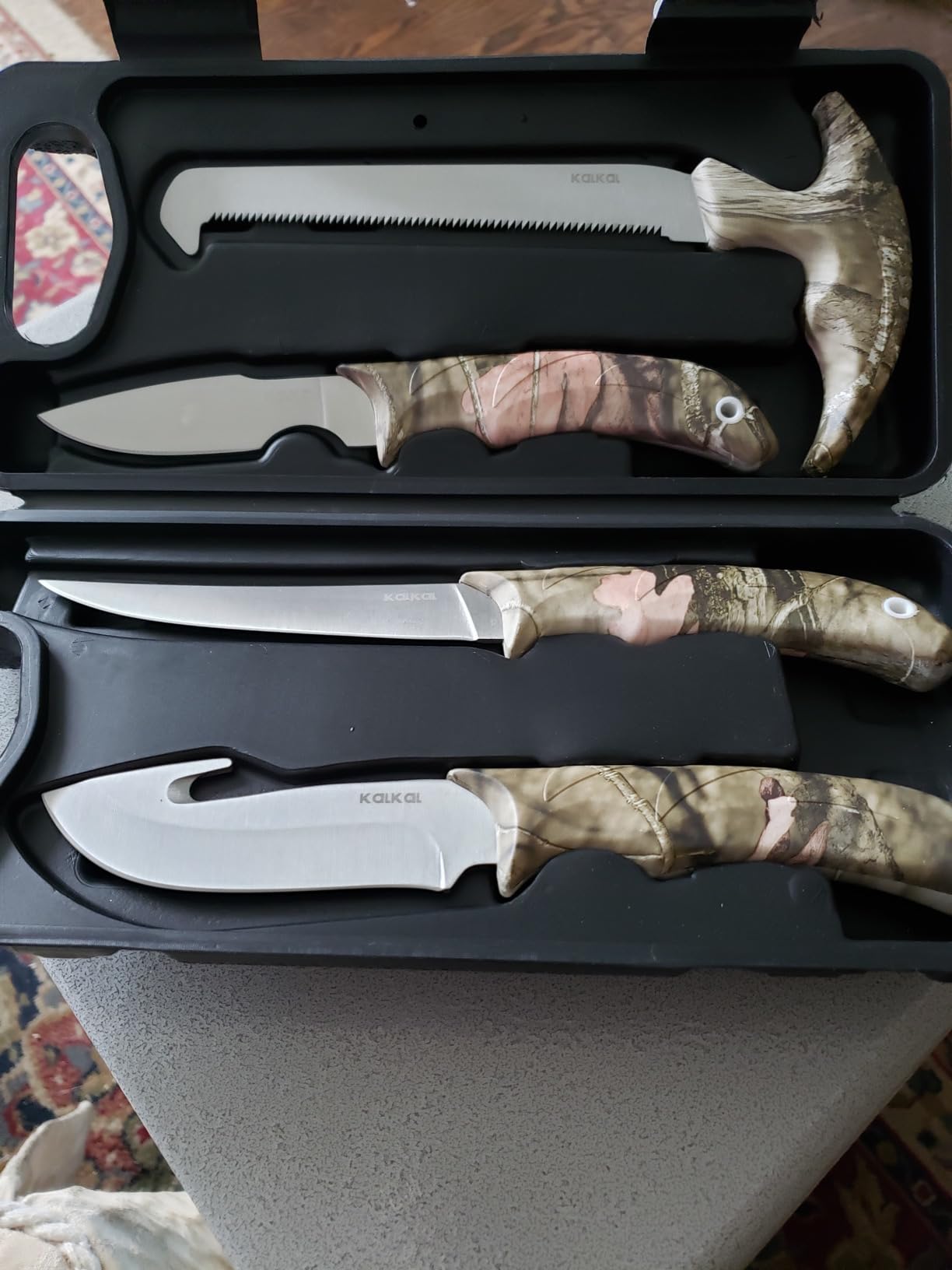 Kalkal Field Dressing Kit Hunting Knife Set, Portable Butcher Game Processing Set with Gut-Hook Skinning Knife, Caping & Boning Knives, for Hunting, Survival, Fishing, Camping, Hunting Gifts for Men customer photo 2