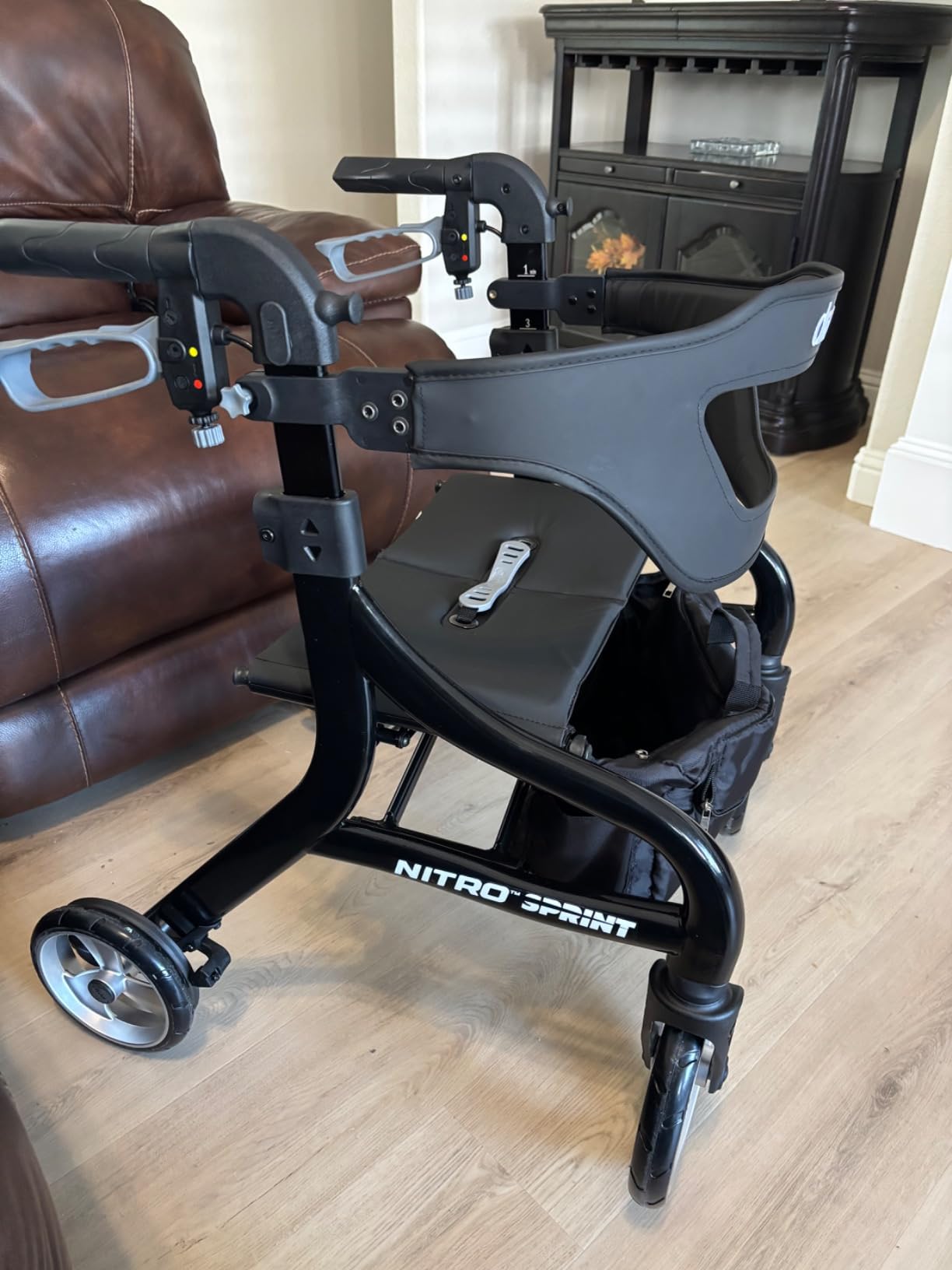 Drive Medical Nitro Sprint Rollator Walker with Seat, Standard, Blue customer photo 2