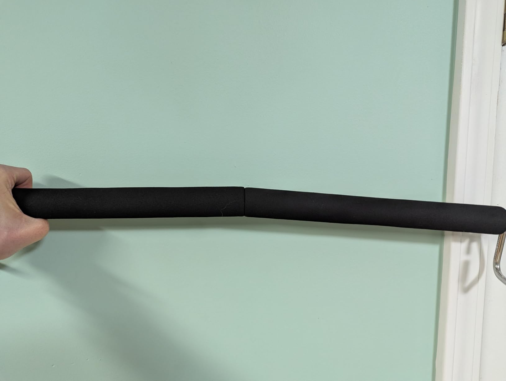 Adjustable Padded Steel Resistance Band Bar for Exercise, 26-38-Inches customer photo 2