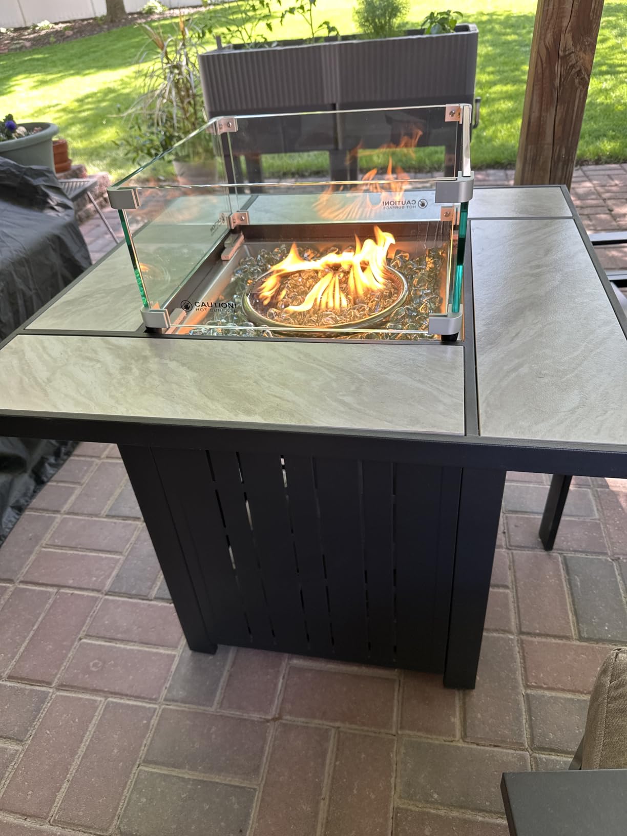 OutVue 30 Inch Propane Fire Pit Table with Real Ceramic Tabletop customer photo 2