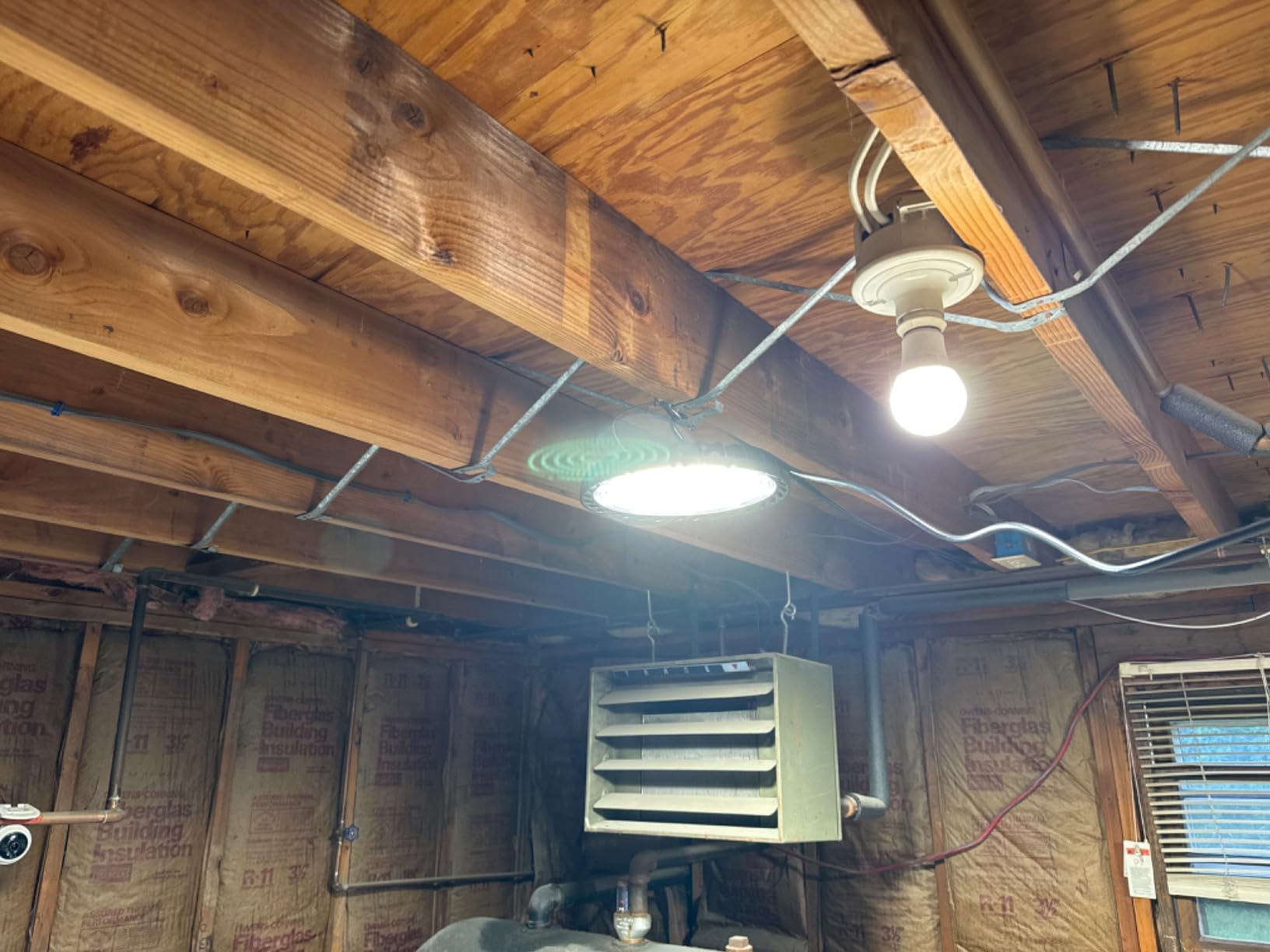 LED High Bay Light 150W 21000LM 5000K, LED Shop Lights for Garage Super Bright with 110-277V US Plug 5’ Cable Waterproof UFO Commercial Warehouse Workshop Factory Area Lighting Fixture, 2 Pack customer photo 2