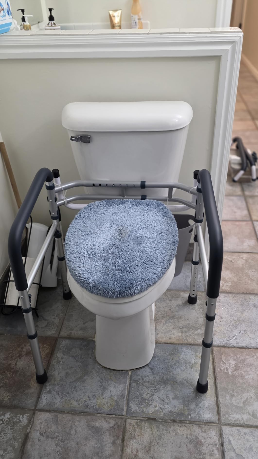 PELEGON Toilet Safety Rails (350 lb) - Adjustable Toilet Safety Frame & Rails, Toilet Safety Rail for Elderly Adults, Toilet Handles for Seniors, Toilet Bars for Elderly & Handicap customer photo 1