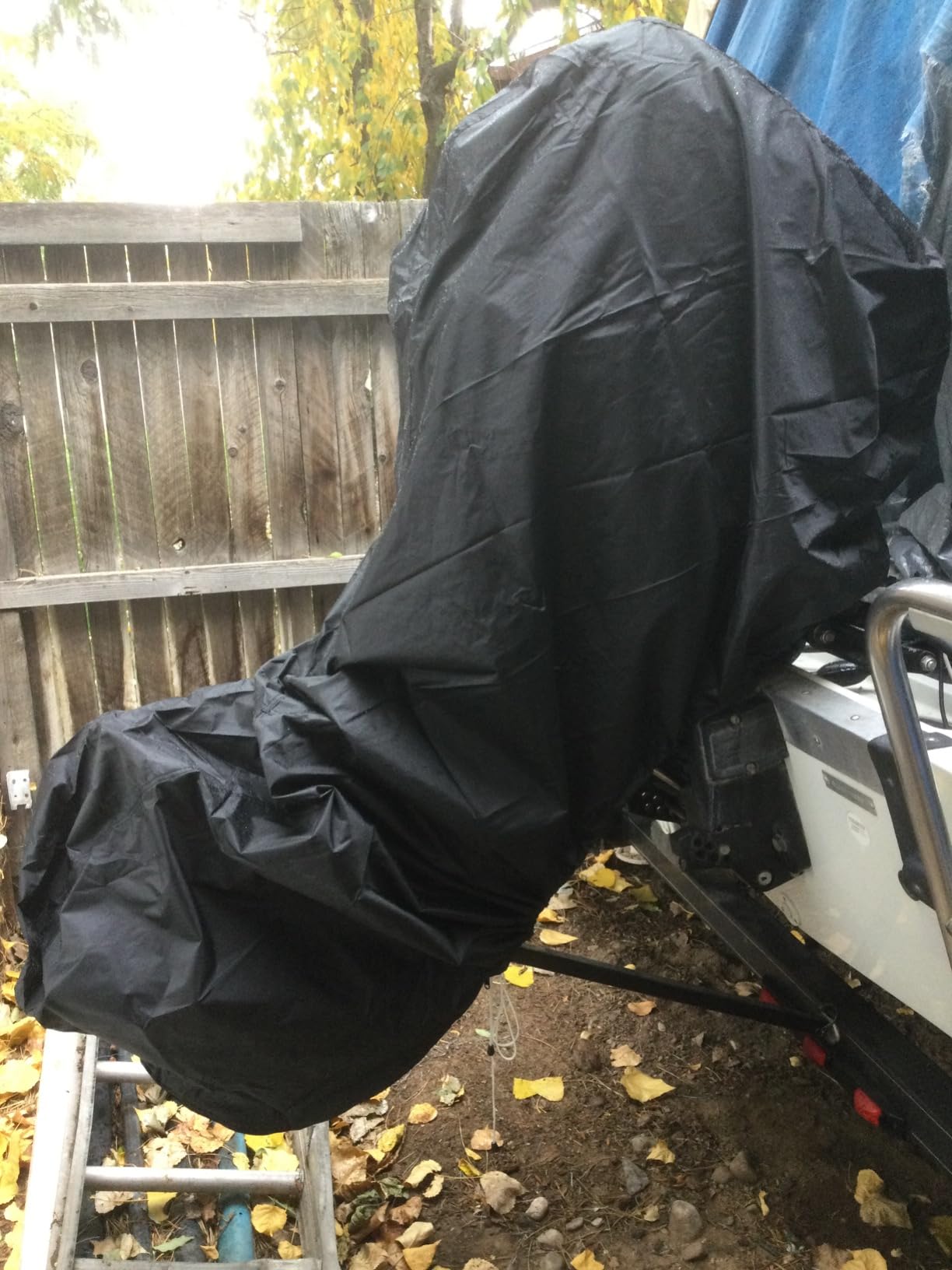 iCOVER Outboard Motor Covers, Trailerable Full Boat Engine Cover Waterproof Heavy Duty Oxford Fabric with Zipper, Fits 175-225HP Motors customer photo 1