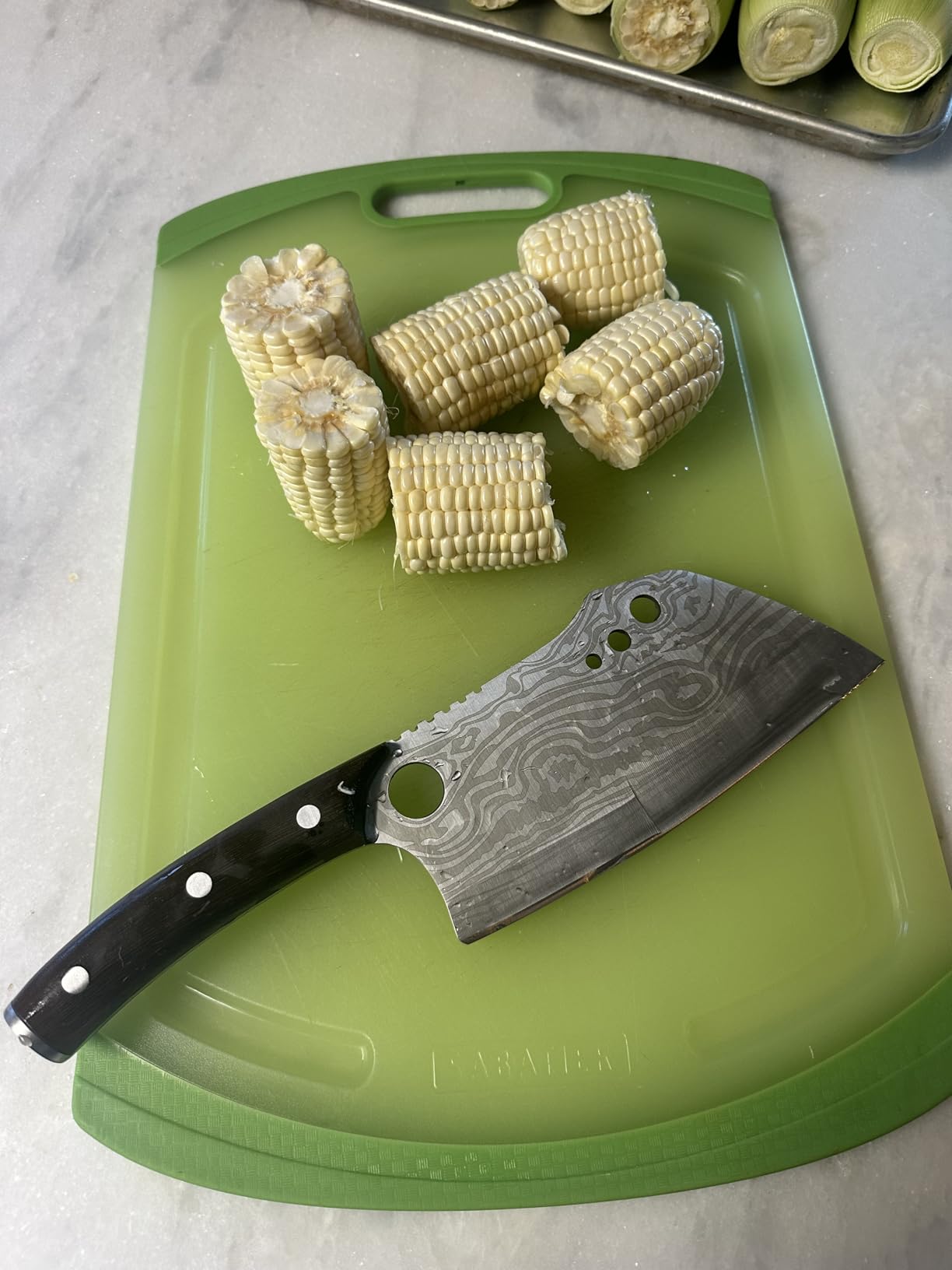 SYOKAMI Meat Cleaver Chef Knife with Sheath, 7.7 Inch Butcher Knife customer photo 2