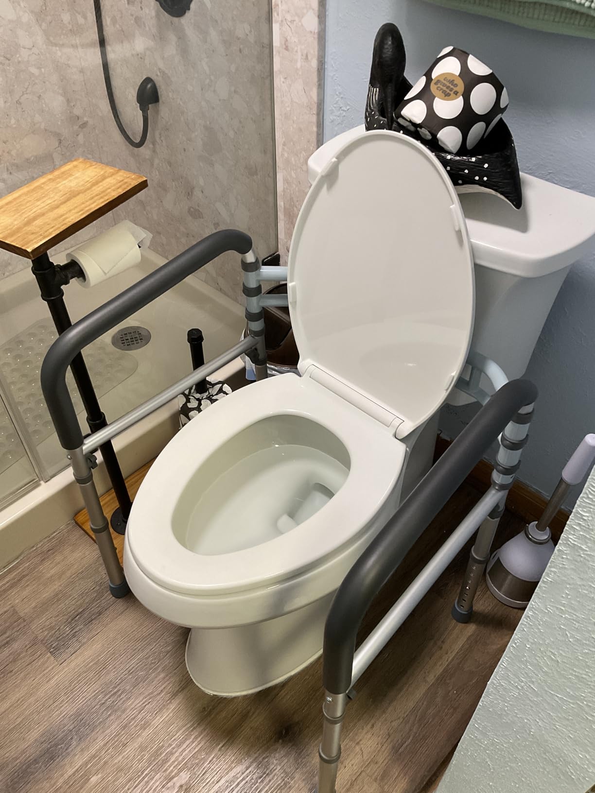Lianjindun Toilet Safety Rails, 350 lbs, Adjustable Height & Width customer photo 2