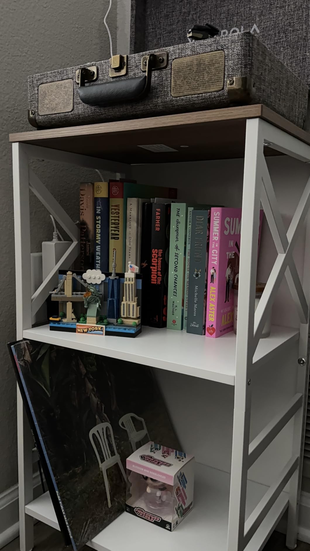 MNEETRUNG Small Bookshelf, 3 Tier Industrial Shelf with Metal Frame and Backboard, Low Rustic Brown Book Shelf, Small Bookcase for Small Spaces,Bookshelf for Living Room, Bedroom & Home Office customer photo 1