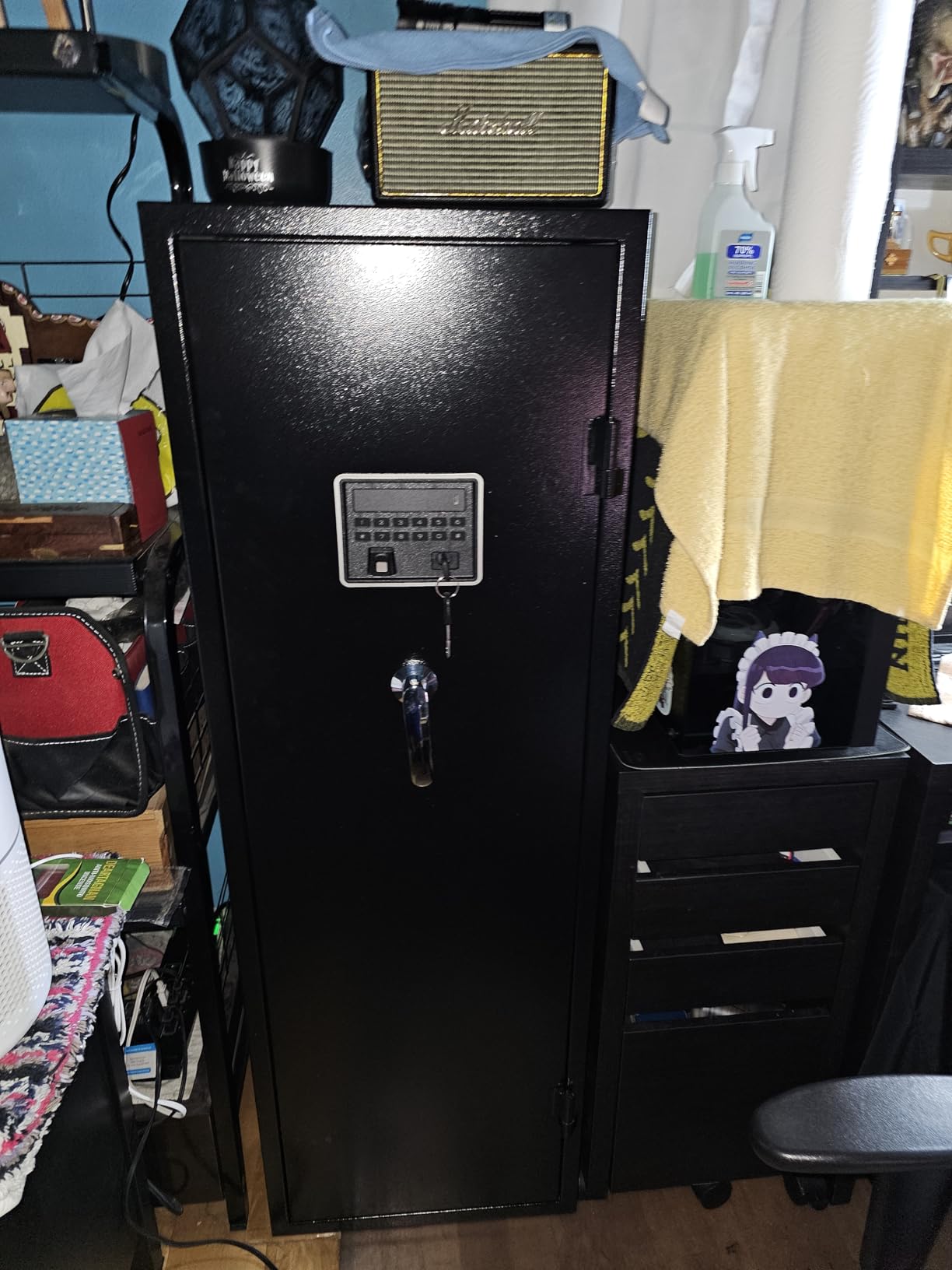 EMAXEE 8-15 Biometric Gun Safe Rifle, Large Gun Safes for Home Rifle and Pistols with Upgraded Panel and LED Light, Quick Access Fingerprint Gun Cabinet with Removable Shelf (No Assembly Required) customer photo 1