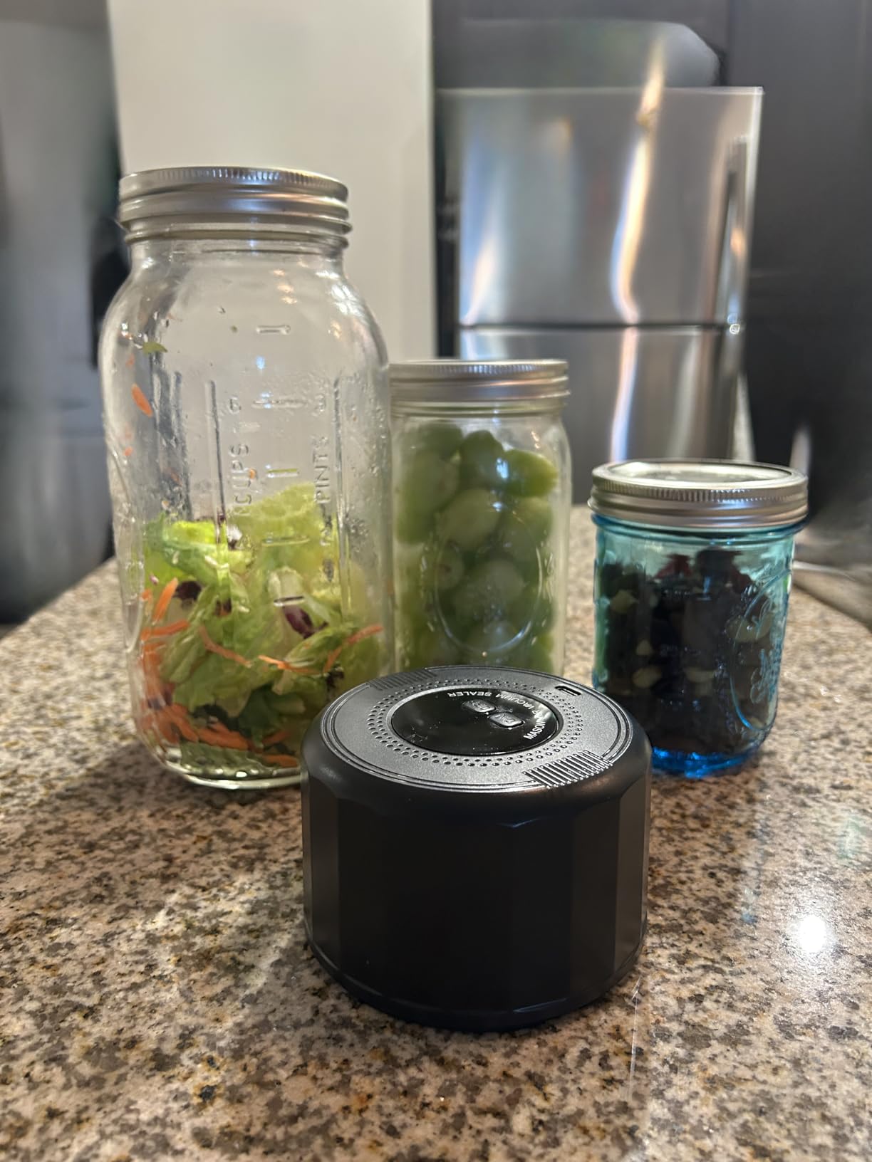 M11 Mason Jar Vacuum Sealer - Electric Mason Jar Vacuum Sealer Kit with Wide and Regular Mouth Mason Lids, Jar Vacuum Sealer for Canning Jars, Vacuum Sealing Machine for Food Storage customer photo 1