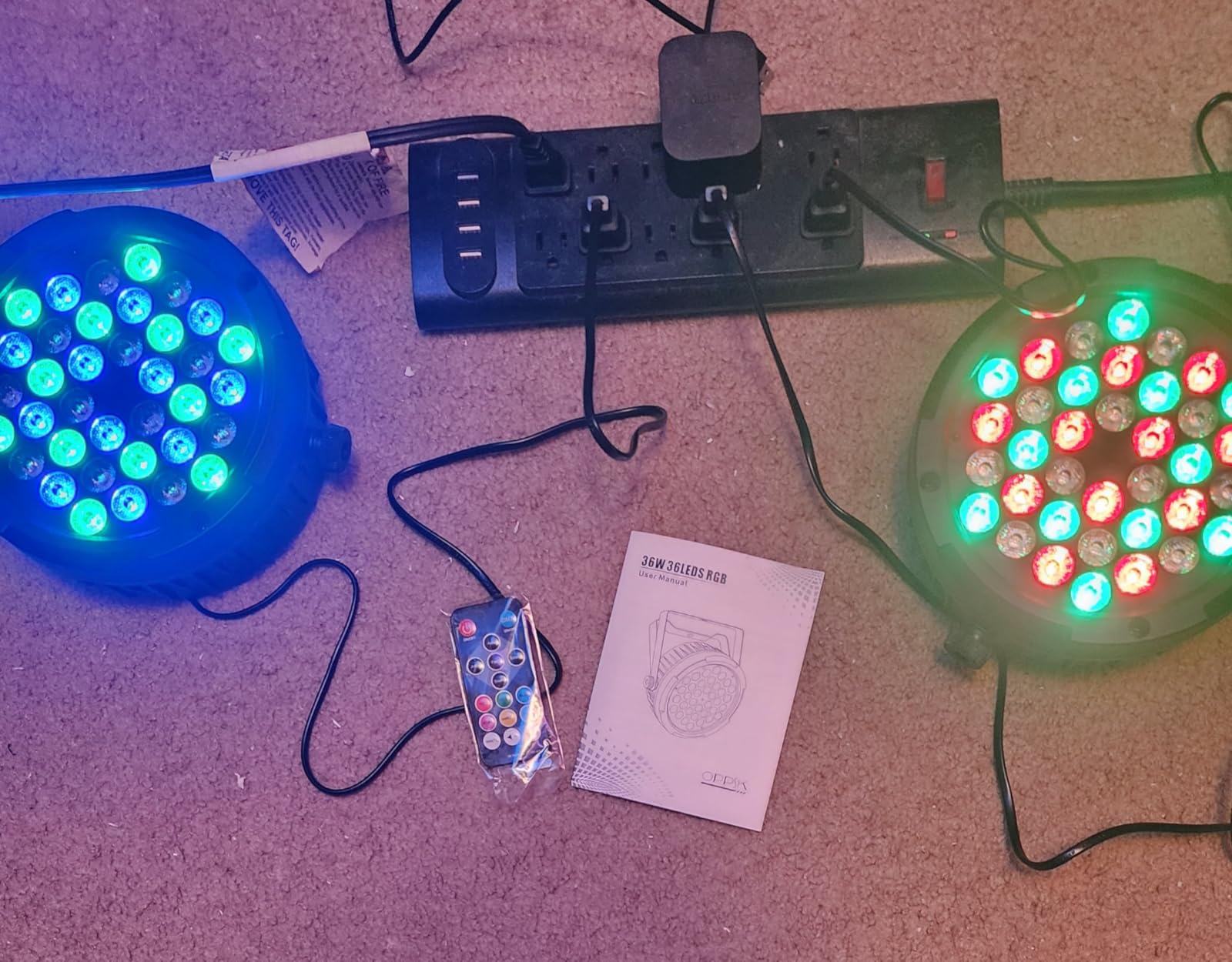 36W 36LEDs RGB Stage Par Lights by Remote DMX Control - 4Pack customer photo 1