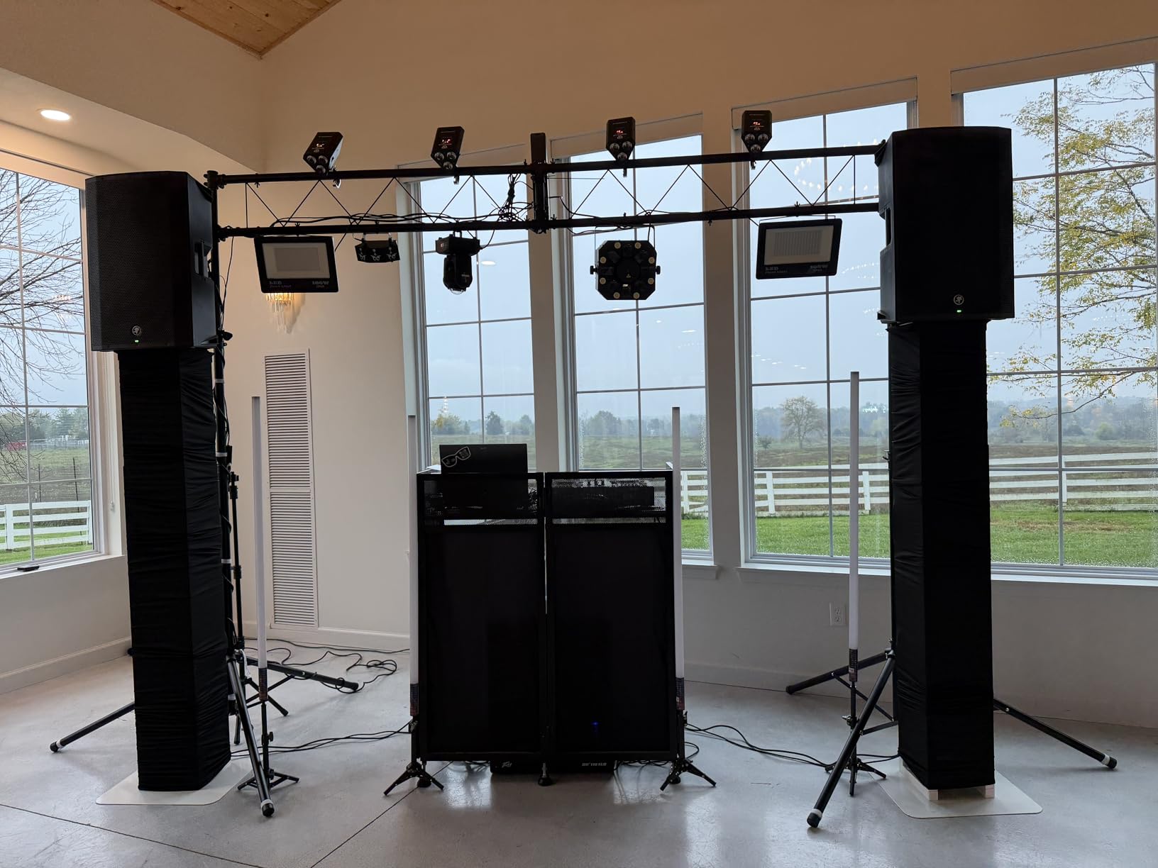 S AFSTAR DJ Light Stand, 14 FT Heavy Duty Metal Lighting Truss System W/Adjustable T Bars, 32 Mounting Points & Triangle Foot, Portable Light Truss for Audio Stage, 220 Lbs Load(Lights Not Included) customer photo 2