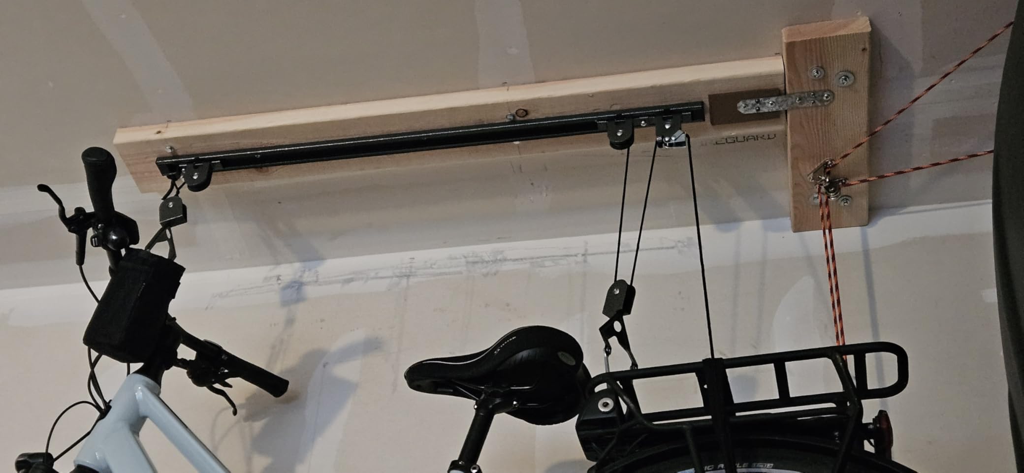 Bike Hoist- Heavy Duty for Space Saving - Road, Commuter & Mountain Bikes, Holds Kayaks & Ladders - No-Hassle Installation for Quick & Easy Access customer photo 1