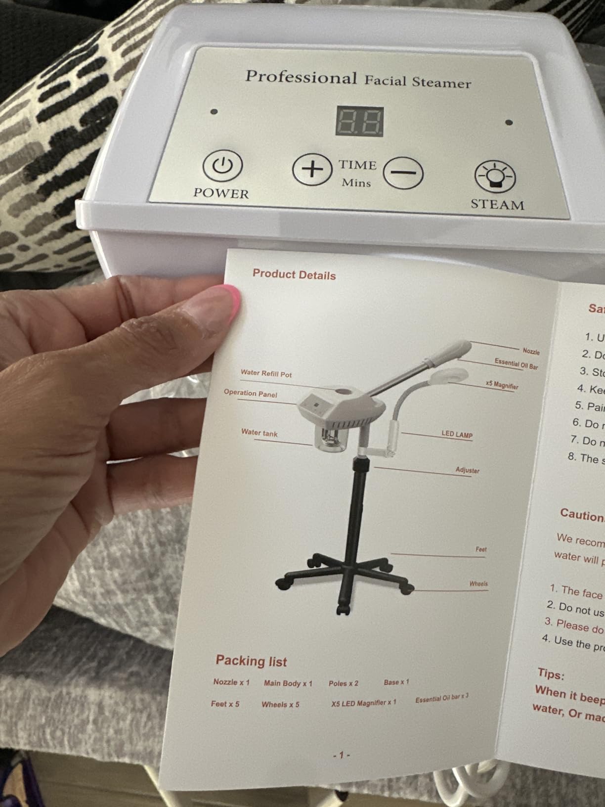 Salon Señor Professional Facial Steamer with 5X Magnifying Lamp,White customer photo 1