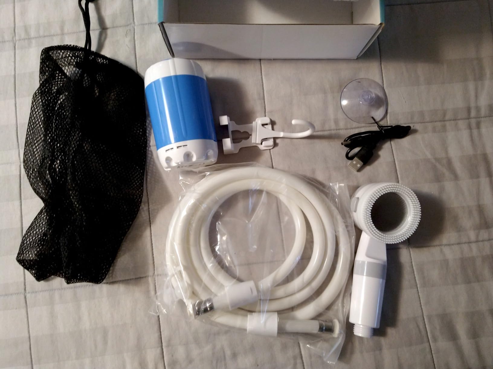 Portable Camping Shower Pump - Rechargeable Outdoor Shower Head Sprayer, Pumps Water from Bucket. Experience Refreshment Anywhere, Perfect for Camping, Hiking, Travel, Car Washing & Pet Cleaning customer photo 1