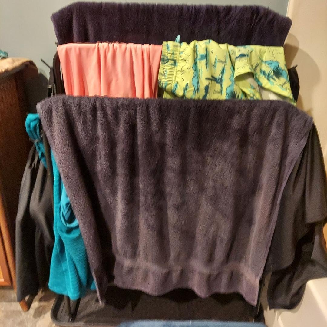 Kayfia 40'' Freestanding 3 Tier Metal Towel Rack, 2 Baskets & 6 Hooks customer photo 2
