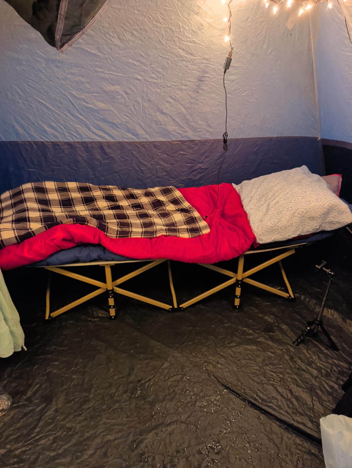 ARAER Camping Cot for Adults, 28in Wide with Mattress (Navy Blue) | 450LBS Max Load, Folding Outdoor Bed with Carry Bag, Heavy Duty Cot for Camping, Travel, Office Nap and Home Lounging customer photo 1
