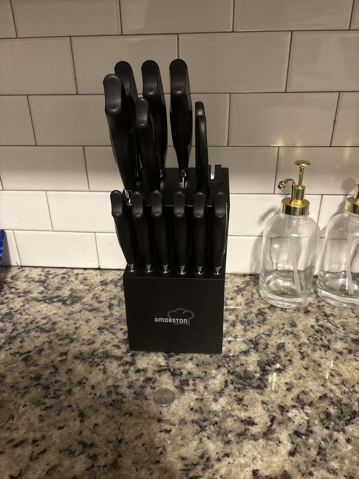 Knife Set, 15 Pieces Kitchen Knife Set with Built in Sharpener, High Carbon German Stainless Steel Knife Block Set, Dishwasher Safe, Fathers Day Gift for Men customer photo 2
