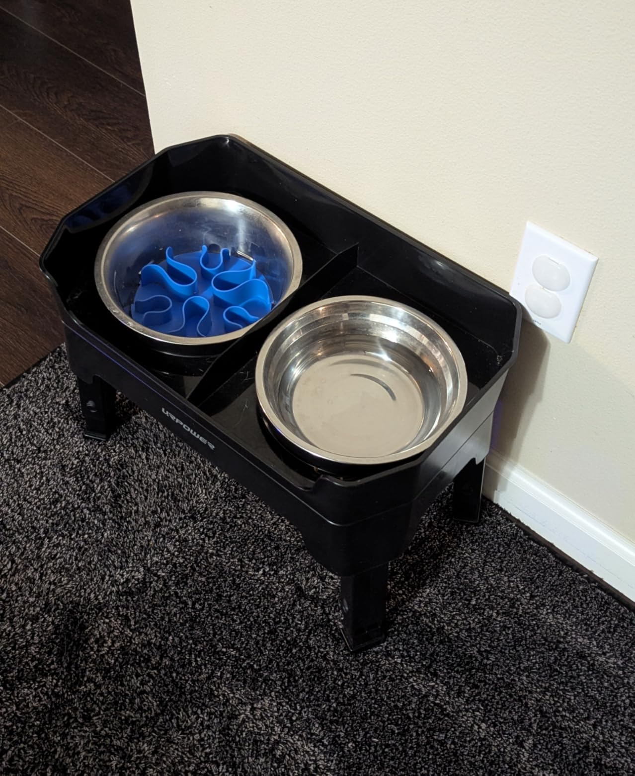 URPOWER Elevated Dog Bowls, 3-in-1 Double Deck Raised Dog Bowl Stand | 4 Height Adjustable Raised Stand with 2 Stainless Steel Food Bowls & Licking Plate for Small, Medium & Large Dogs customer photo 2
