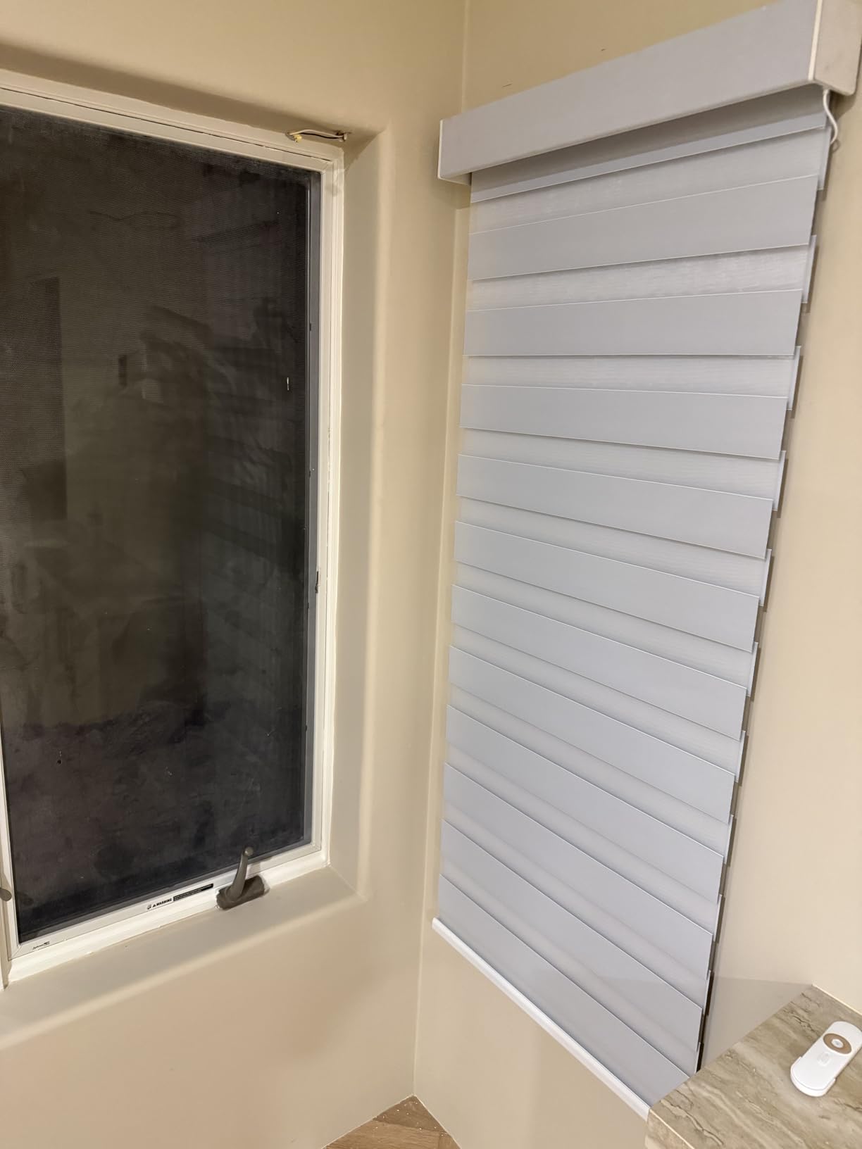 Motorized Zebra Blinds with Remote Smart Blind Work with Homekit Alexa SmartThings Electric Day and Night Shade Cordless Automatic Solar Powered Window Shade Customize(Classic White) customer photo 2