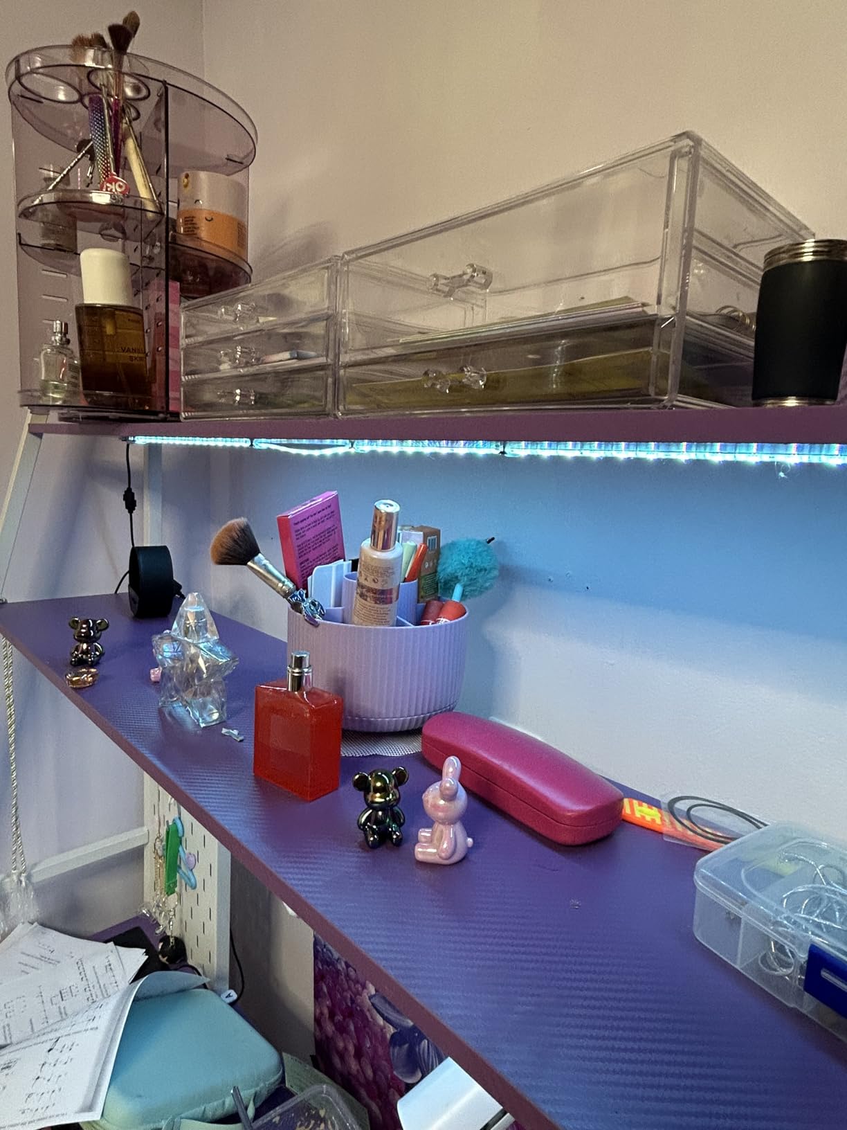 Acrylic Clear Makeup Organizer Countertop,Stackable Skincare Organizer for Vanity With 8 Drawers,Large Plastic Desk Accessories Organization,Bathroom Cosmetic Organizer Countertop for Beauty,Skin Care customer photo 1
