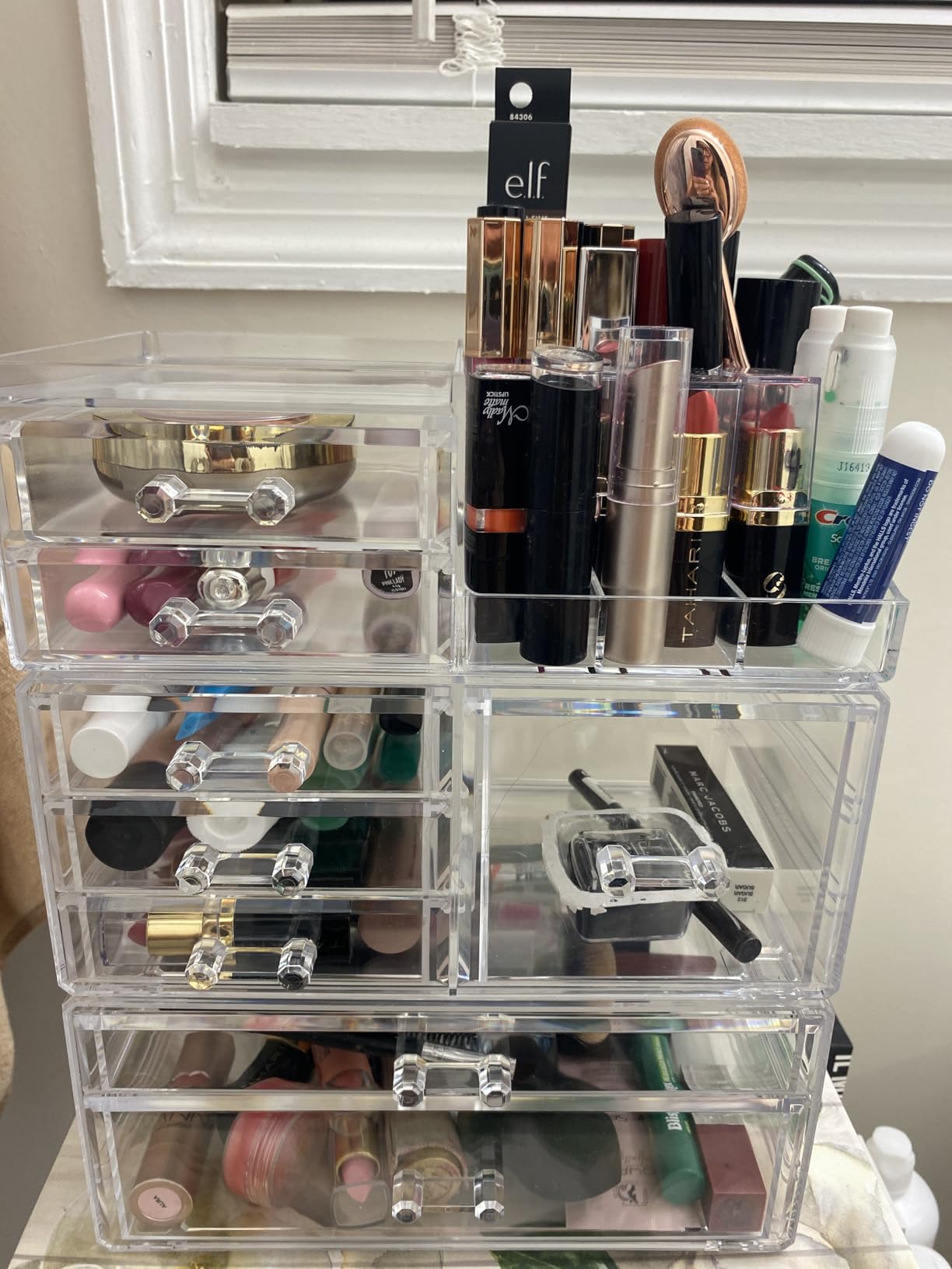 Acrylic Clear Makeup Organizer Countertop,Stackable Skincare Organizer for Vanity With 8 Drawers,Large Plastic Desk Accessories Organization,Bathroom Cosmetic Organizer Countertop for Beauty,Skin Care customer photo 2
