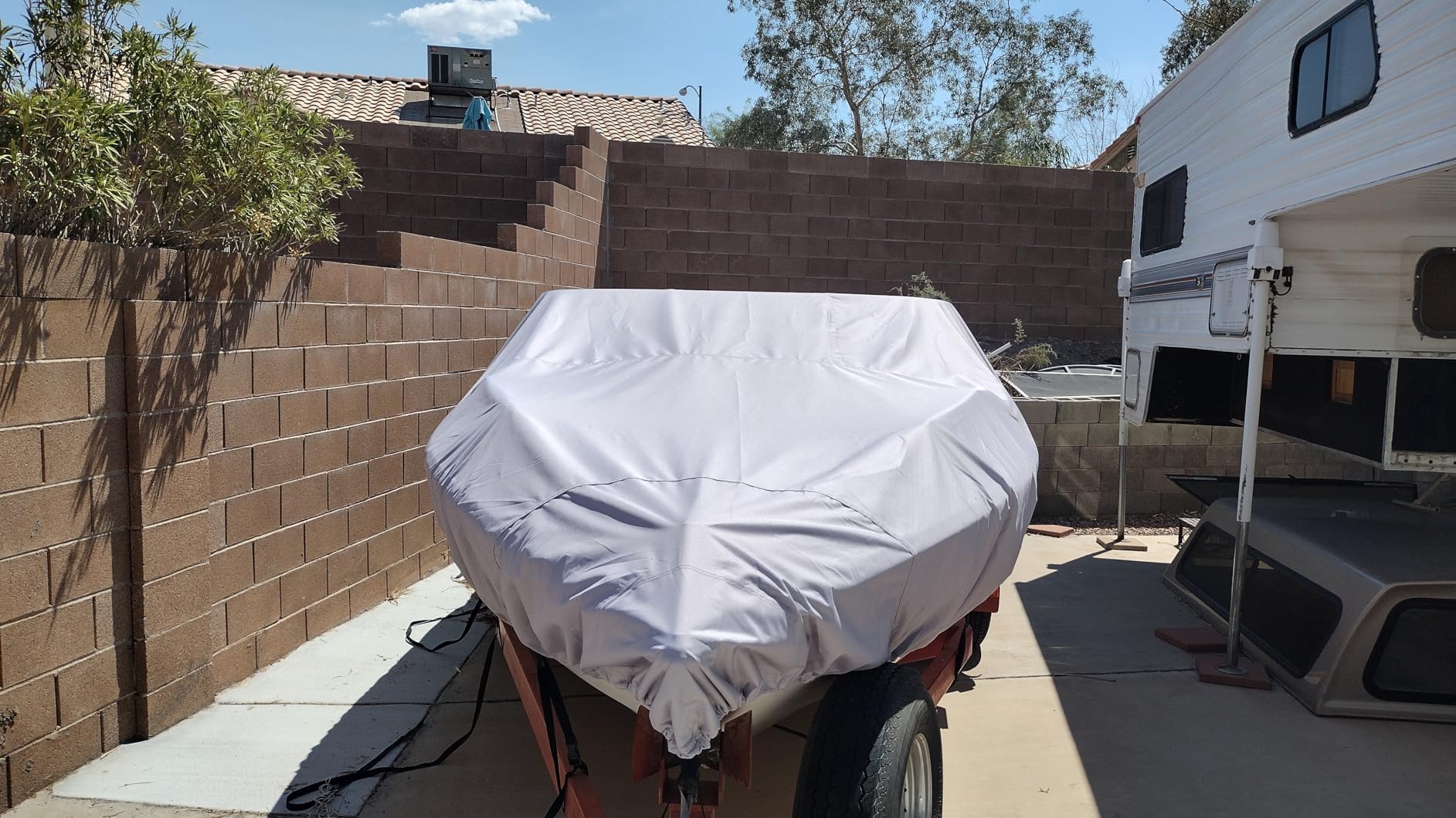 Trailerable Boat Cover 20-22ft, Heavy Duty 1200D Oxford (Grey) customer photo 1