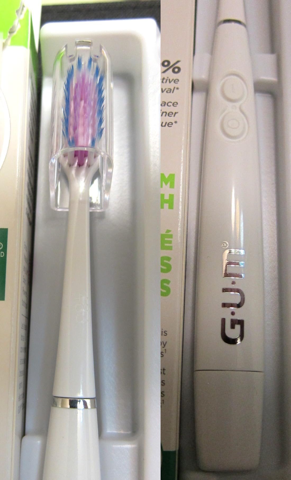 GUM Sonic Powered Toothbrush, White, 1 Handle + 2 Refills customer photo 2