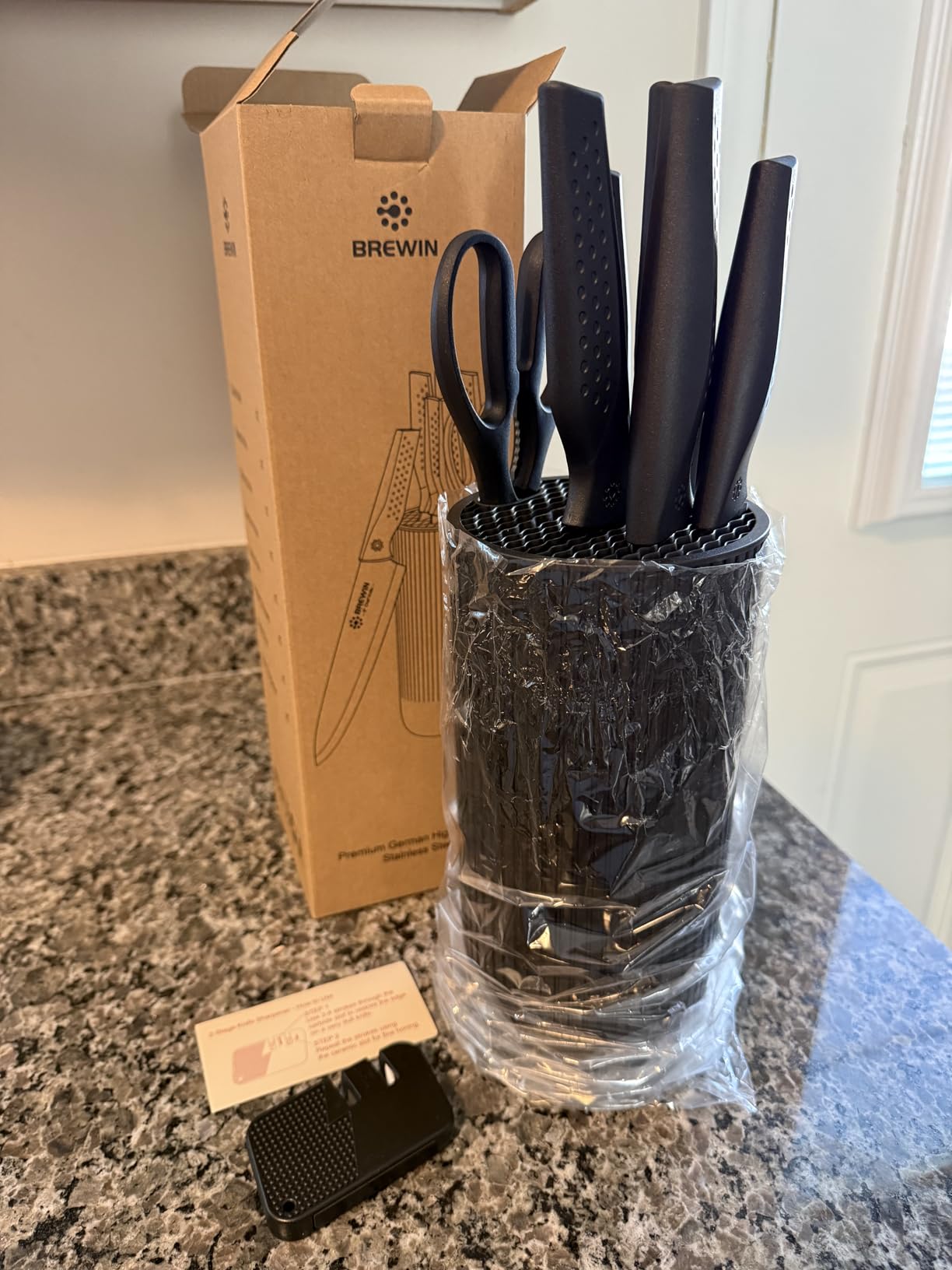 Knife Set, Brewin Kitchen Knife Set, Knives Set for Kitchen, Universal Knife Block, Utility Knife Block Set, New Home Essentials, Apartment Essentials, Camping Essentials, RV Essentials customer photo 1