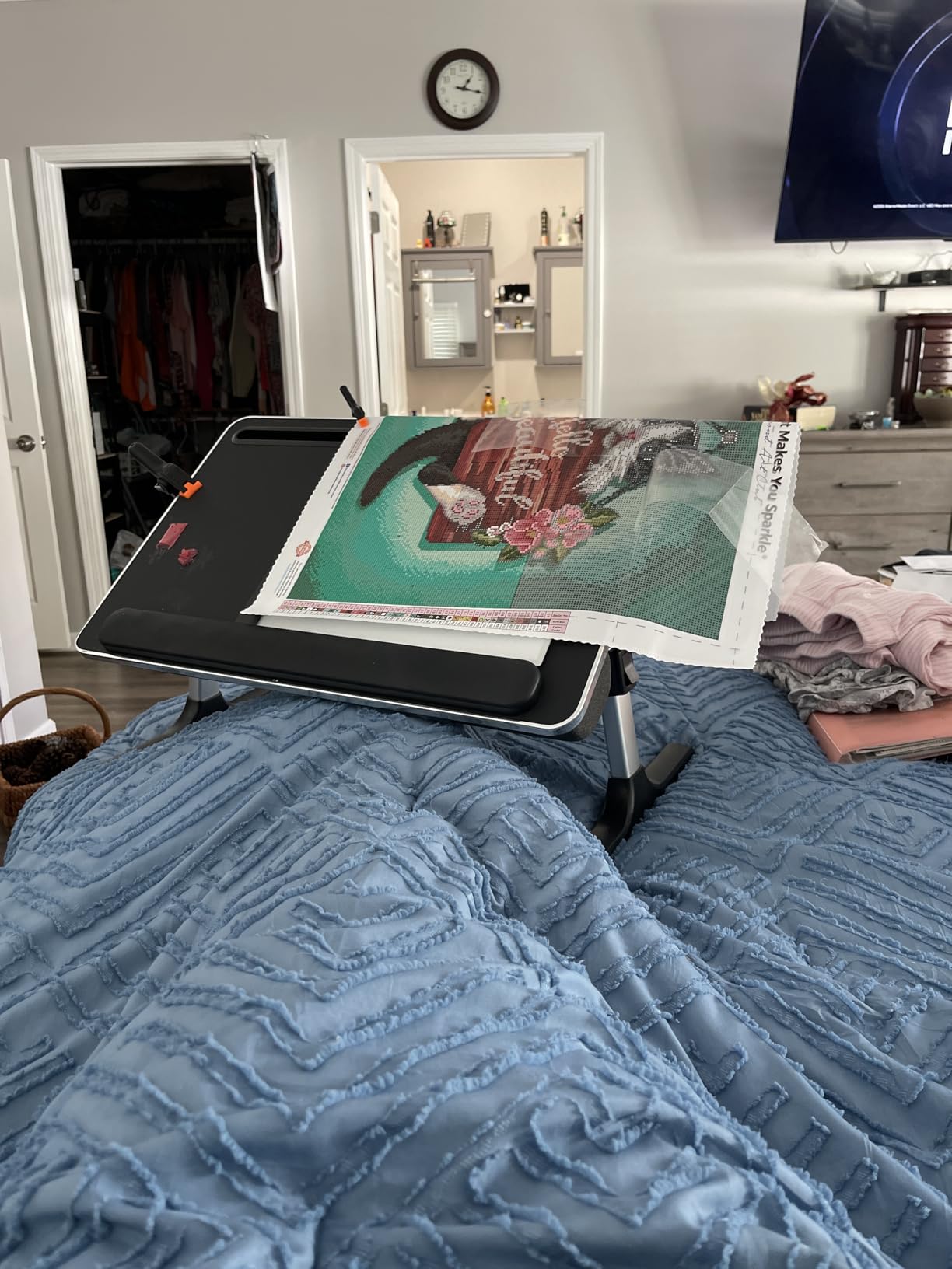 FoldWise 2-in-1 Bed & Lap Desk with Soft Cushion, Adjustable Height & Angle customer photo 2