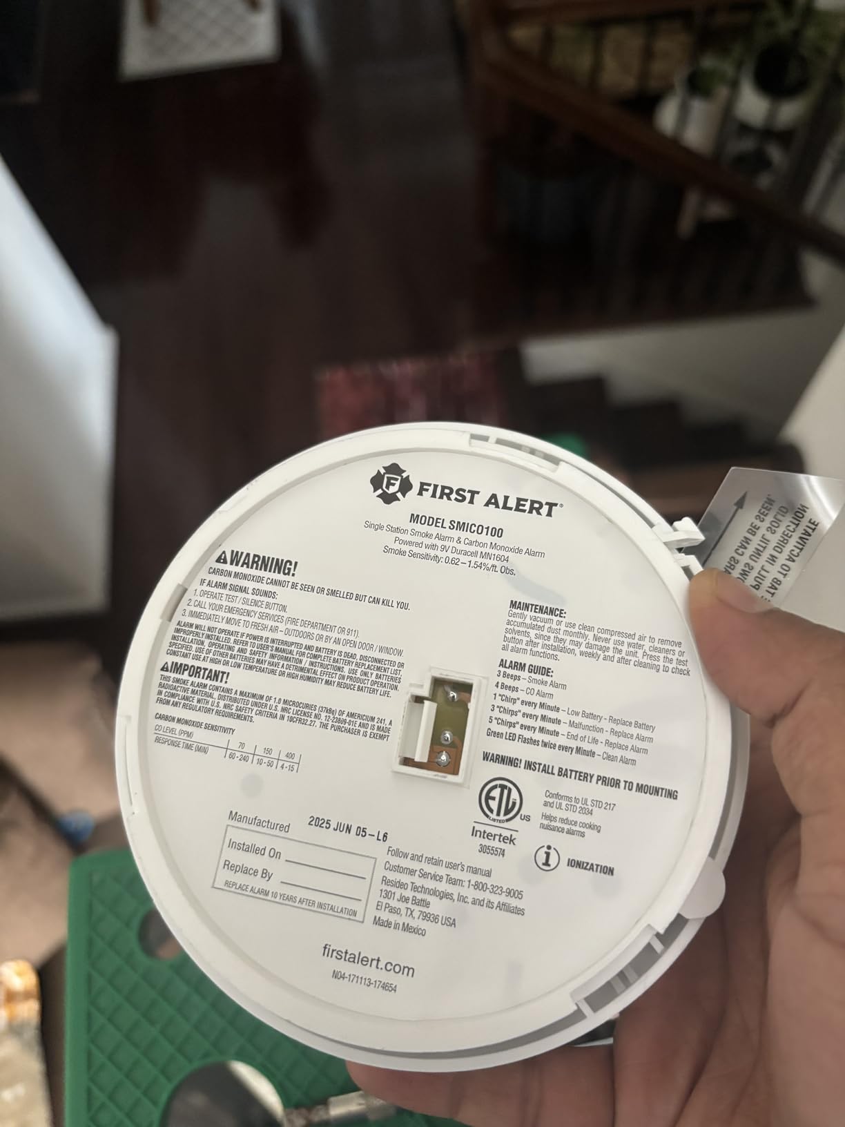 First Alert Battery Combination Smoke & Carbon Monoxide Alarm customer photo 2