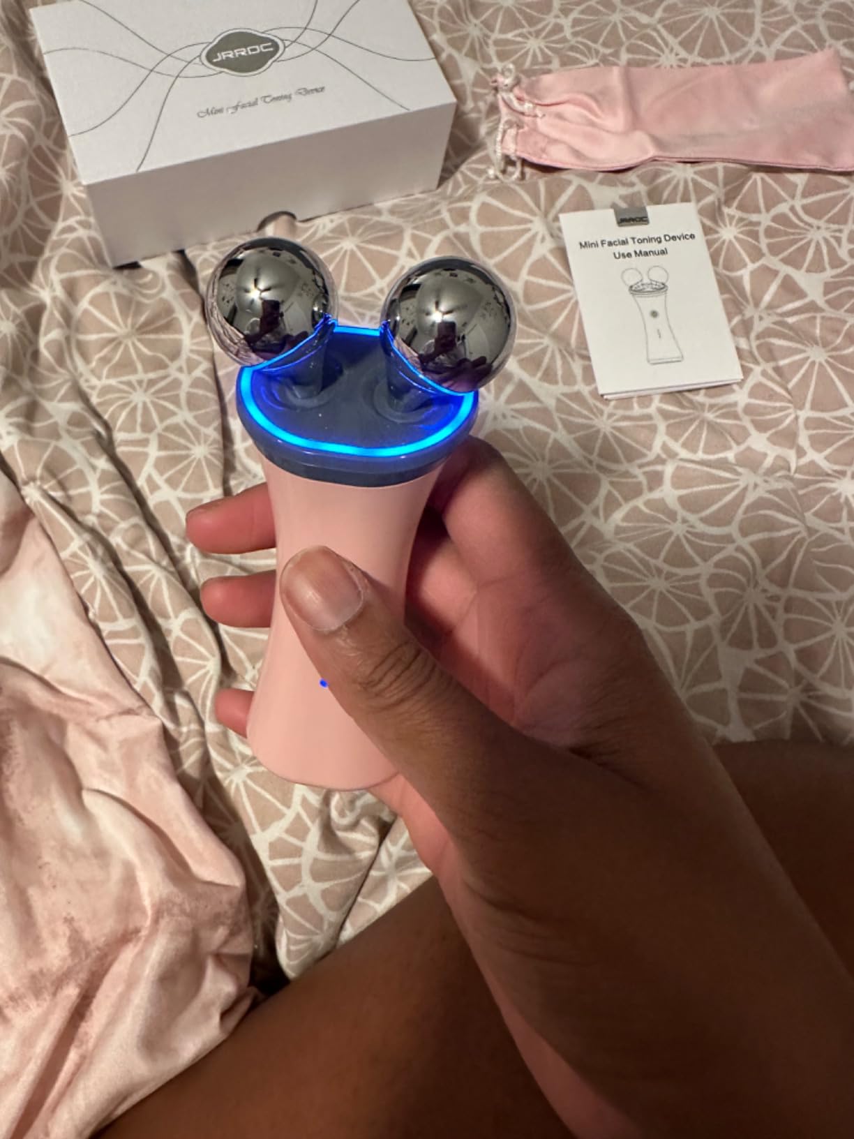 Microcurrent Facial Device - Electric Face Lifting & Toning for Face & Neck for Mother & Companion - Handheld Skin Care Device (White) customer photo 1
