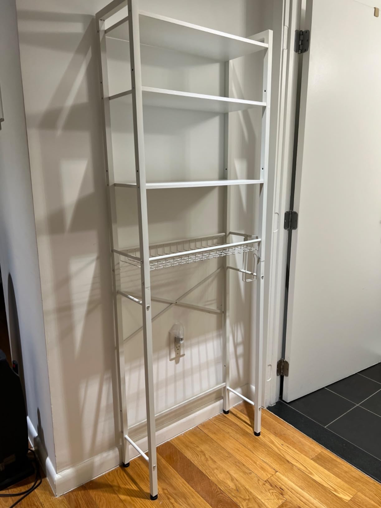 Kalrin Over-The-Toilet Storage Rack, 4-Tier Bathroom Organizer Shelf Over Toilet with Adjustable Shelf and Basket, Freestanding Space Saver Bathroom Shelves Above Toilet for Room (Vintage Brown) customer photo 2