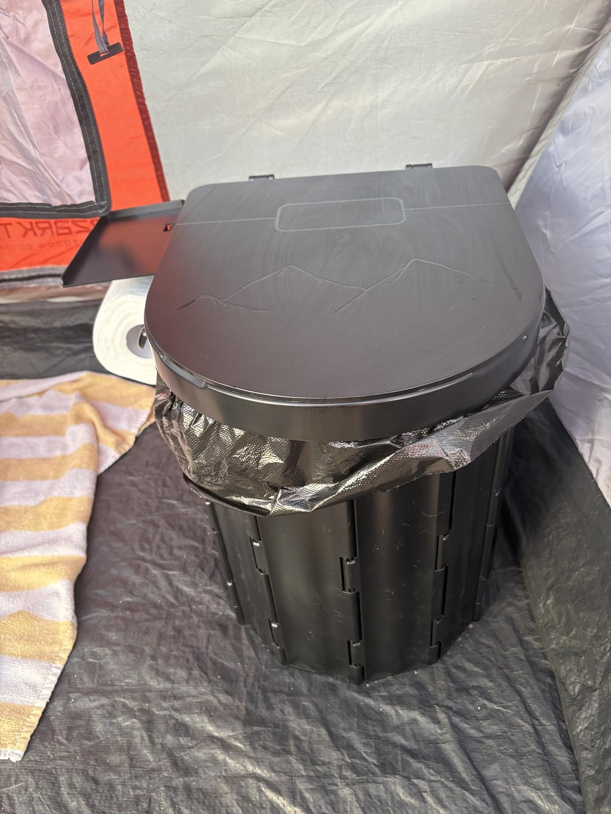 Sckee Camping Toilet, Portable Toilet for Adults, Portable Travel Folding Toilet with Lid and Paper Holder, Compact Potty for Car, Camp Toilet Portable Toilet for Camping, Hiking,Truck, RV, Beach customer photo 1