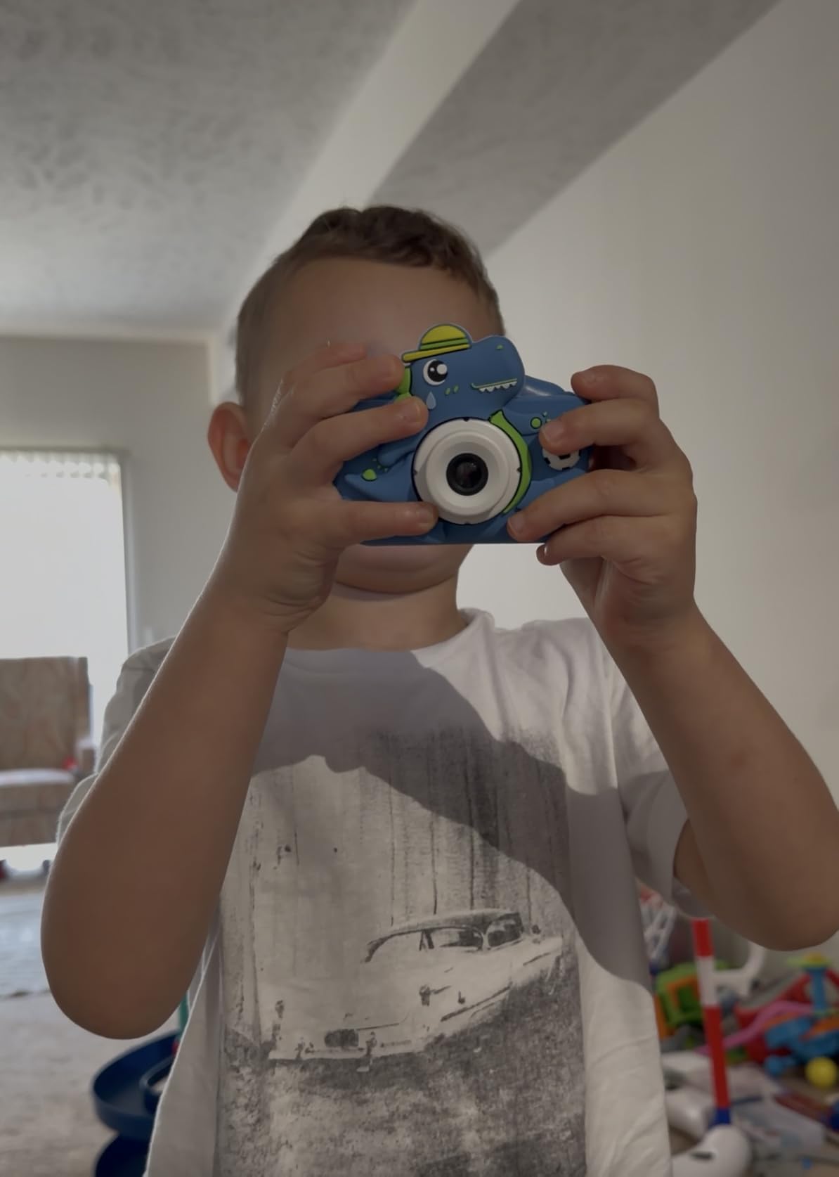 Dinosaur Kids Camera for Boys Girls, Toddler Digital Selfie Camera with Cute Protective Cover and SD Card, Christmas Birthday Gifts Toys for 3 4 5 6 7 8 9 10 11 12 Years Old Little Girls and Boys customer photo 2