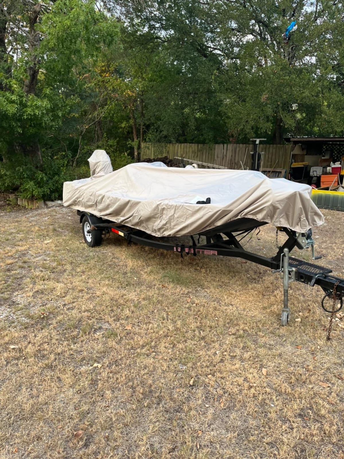 Trailerable Boat Cover 16-18ft with Outboard Motor Cover, 900D Marine Canvas Waterproof & UV-Proof Heavy Duty Boat Covers for 16 feet 17ft 18' Foot V-Hull Bass Boat Runabout Boat, Gray customer photo 1