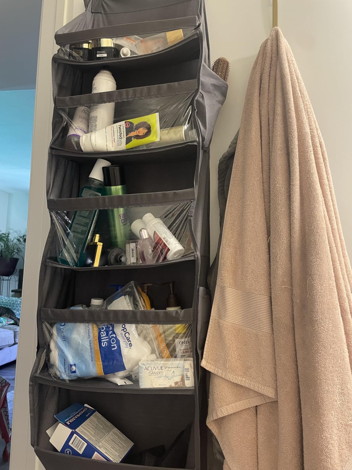 Lifewit 1 Pack Over the Door Organizer 5 Section Hanging Storage, Dark Gray customer photo 2
