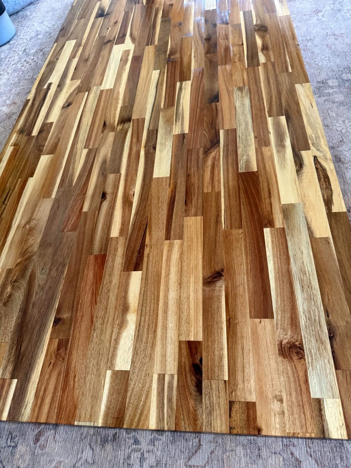 Howizz Acacia Butcher Block Countertop 36 x 25 x 1.5 Inches, Unfinished Solid Wood Table Top for DIY Desk Top, Workbench Top, Kitchen Countertop customer photo 1