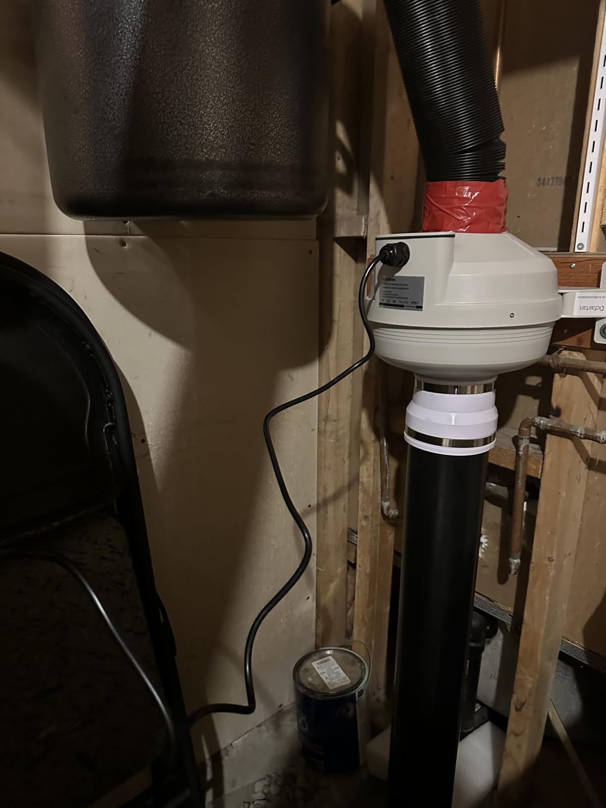 4x3 Inch Radon Mitigation System Kit, Quiet 260CFM Radon Mitigation Fan Inline Duct Fan IP67 Waterproof with soft joint and manometer, High Airflow Exhaust Fan for Indoor Outdoor customer photo 1