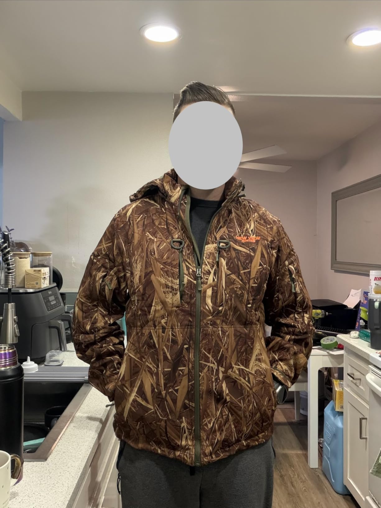 NEW VIEW Camo Hunting Jackets for Men, Warm Fleece Lined Hunting Jacket with Hood, Quiet Water Resistant Hunting Clothes customer photo 2