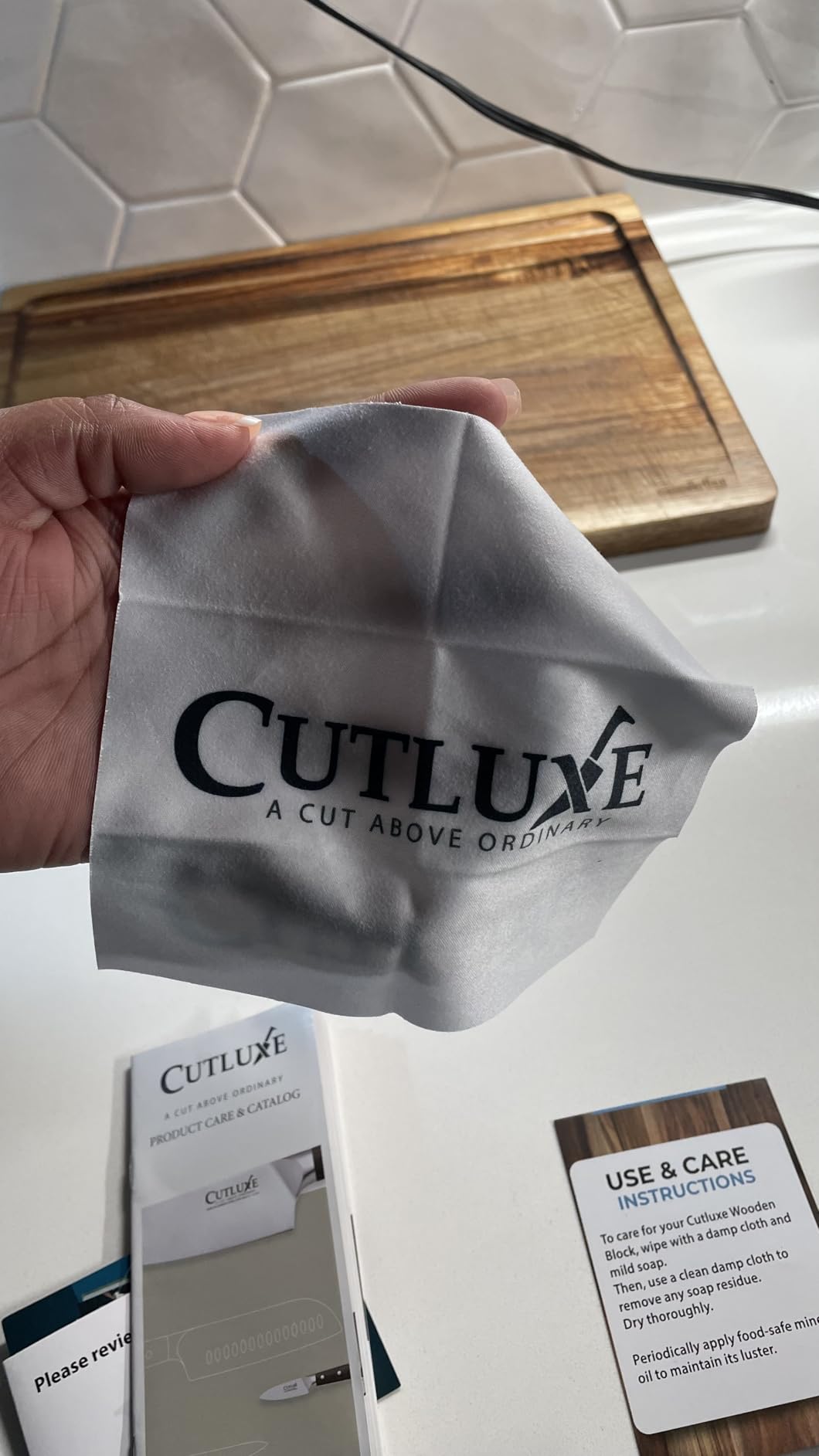 Cutluxe 15-Piece Knife Set, Kitchen Knives with Walnut Wood Block customer photo 2