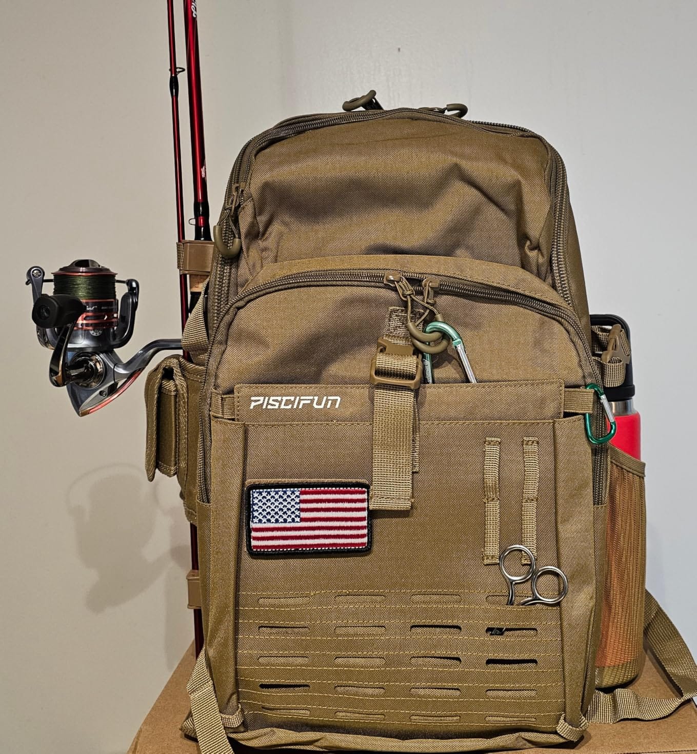 Piscifun Fishing Tackle Backpack, Rod & Gear Holder, Water-Resistant customer photo 2