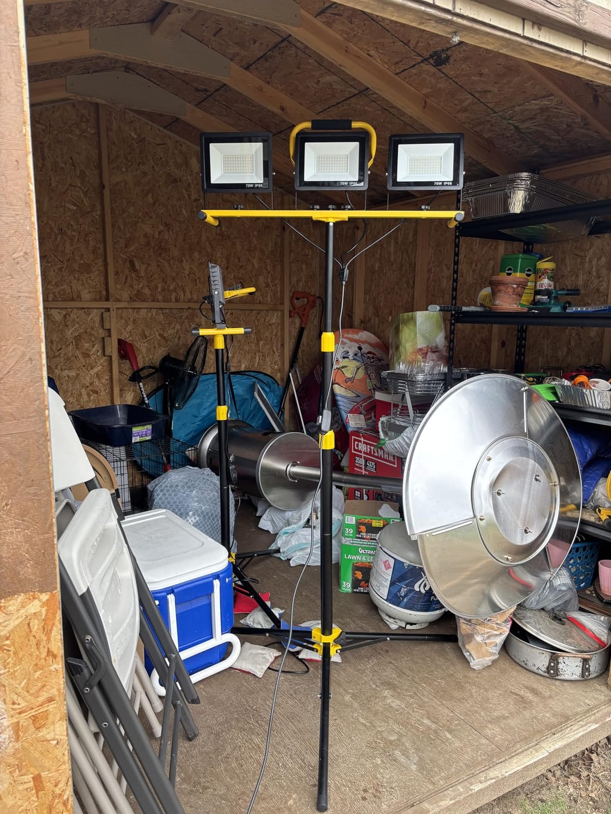 LED Work Light with Stand, 21000 Lumens Super Bright, 3-Head Adjustable Construction Light, IP66 Waterproof Foldable Tripod Work Light with 16.5FT Power Cord for Garage, Workshop, Construction Site customer photo 2