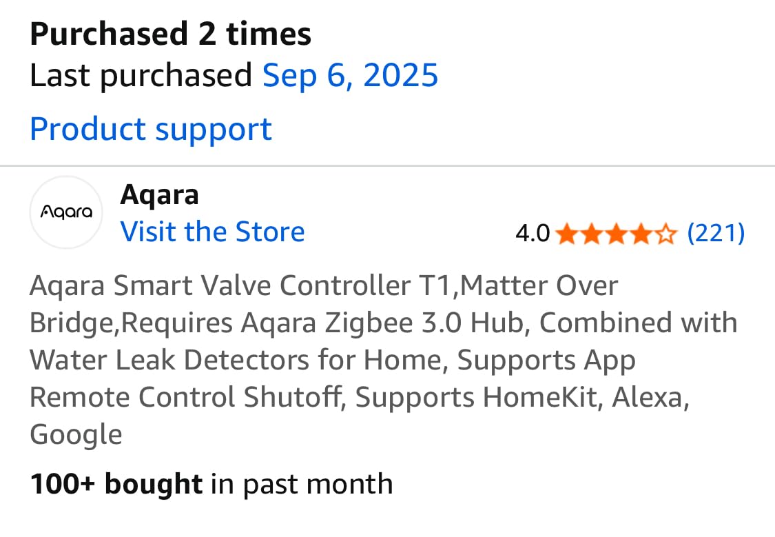 Aqara Smart Valve Controller T1,Matter Over Bridge, Zigbee 3.0 Hub Required customer photo 1