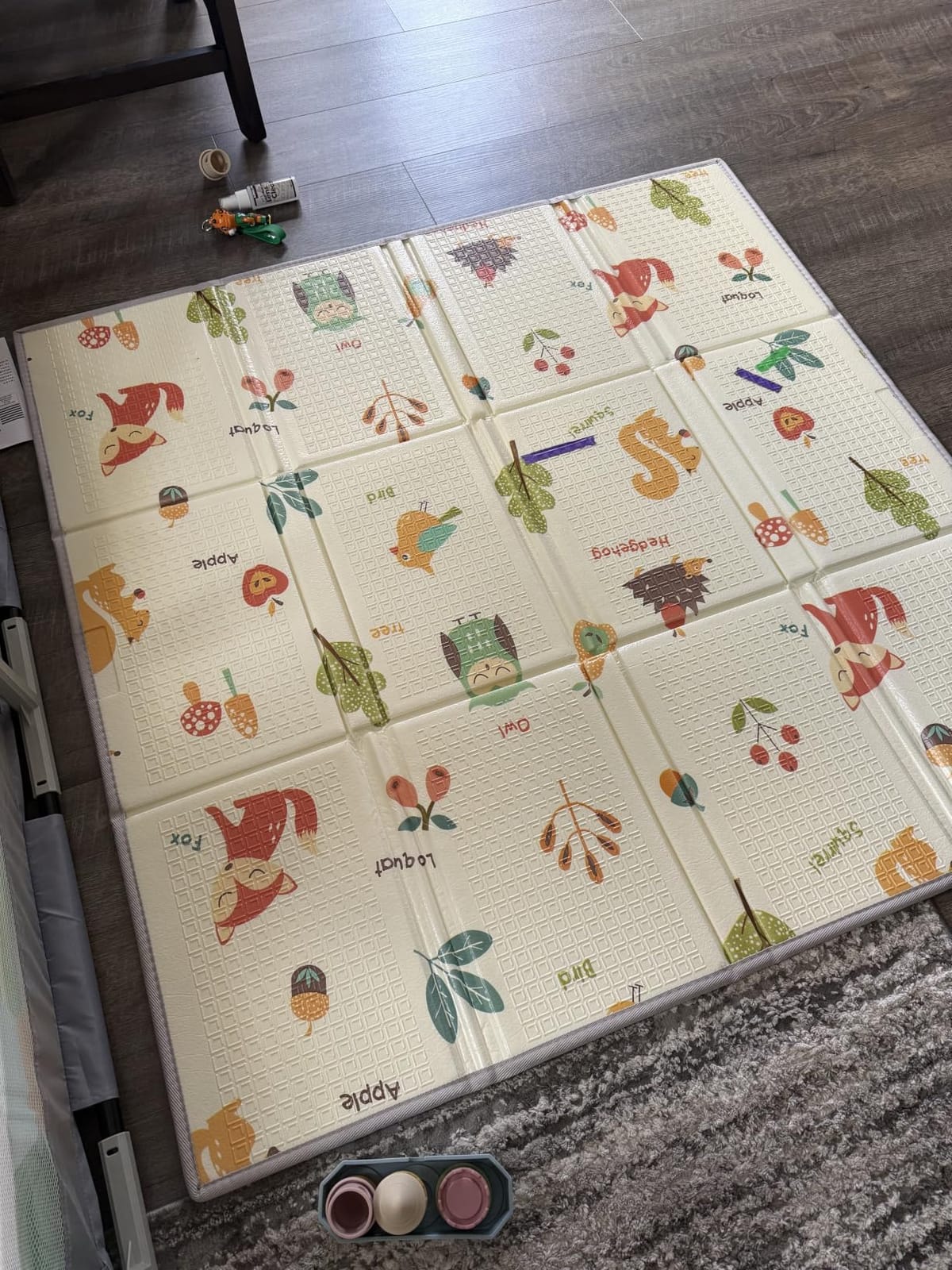 XVISHX Baby Play Mat, 50 x 50 Inch Play Mat Perfect for Use Baby Playpen, Foldable Baby Foam Playmat for Floor, Portable Waterproof Activity PlayMats for Babies, Infants and Toddlers customer photo 2